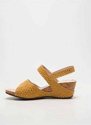 Sandalai/nu pėdos lygus medžiaga kulnas nuo 4 iki 6 cm geltona PEDI GREEN moteris