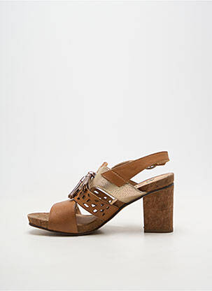 Sandalai/nu pėdos lygus medžiaga kulnas nuo 7 iki 9 cm rudas MADISON moteris