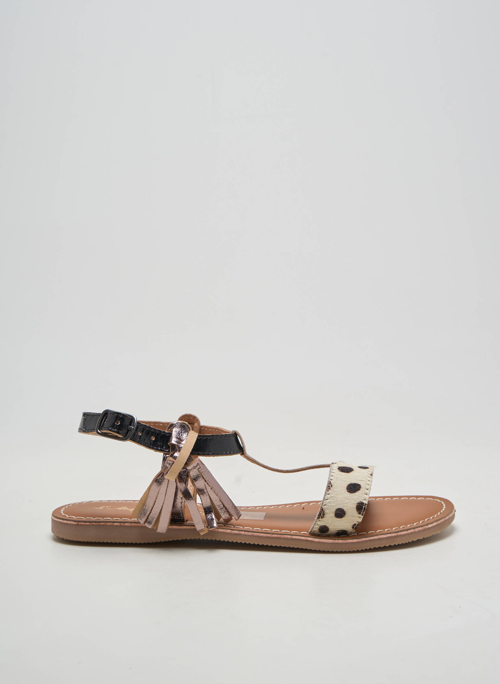 Sandalai/nu pėdos chiquet plokščias kulnas iki 3 cm juodas L'ATELIER TROPÉZIEN moteris