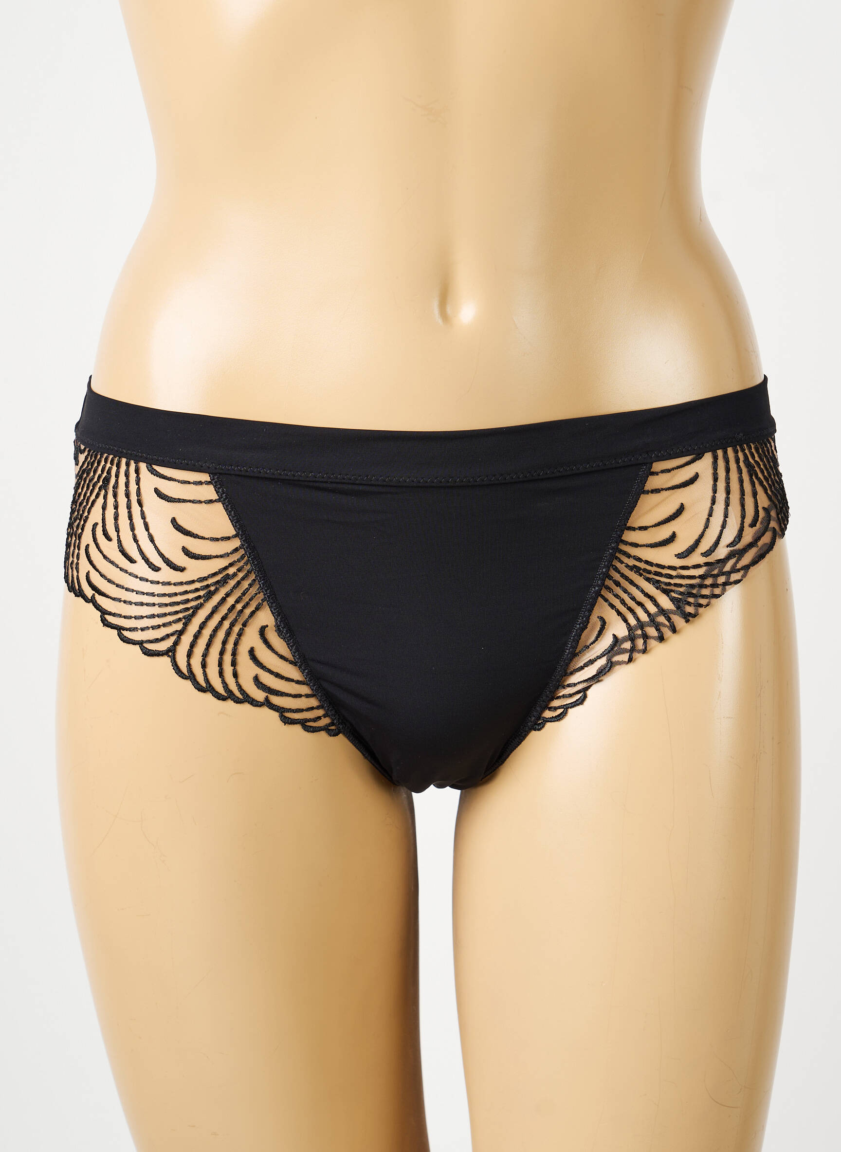 Tanga satino efektas juodas SIMONE PERELE moteris