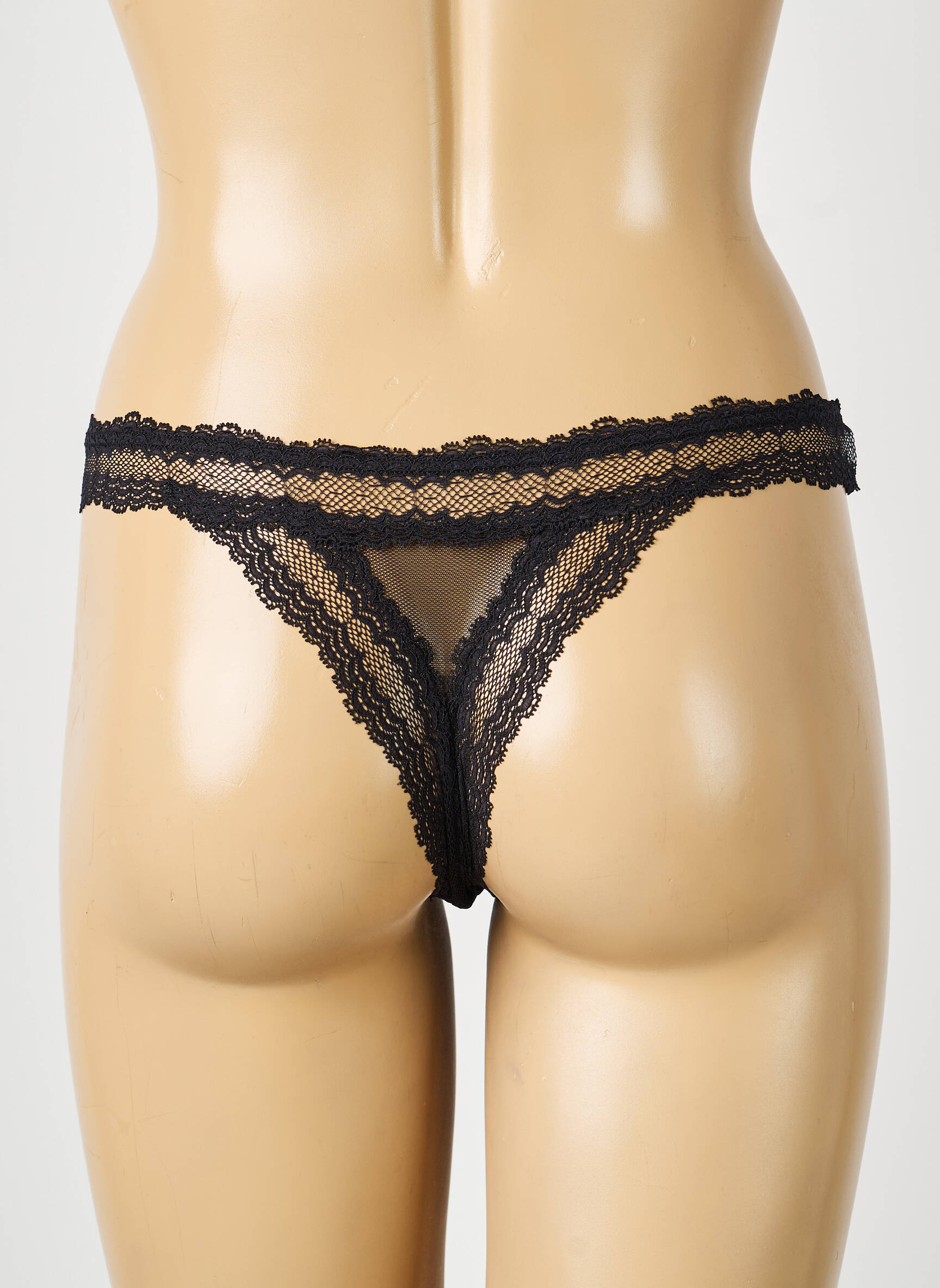 Tanga satino audinys juodas SIMONE PERELE moteris