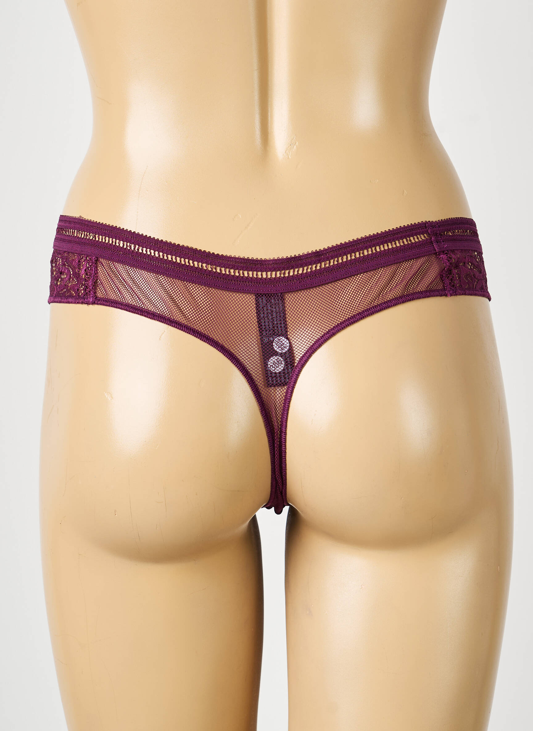 Tanga satino audinys violetinis IMPLICITE moteris