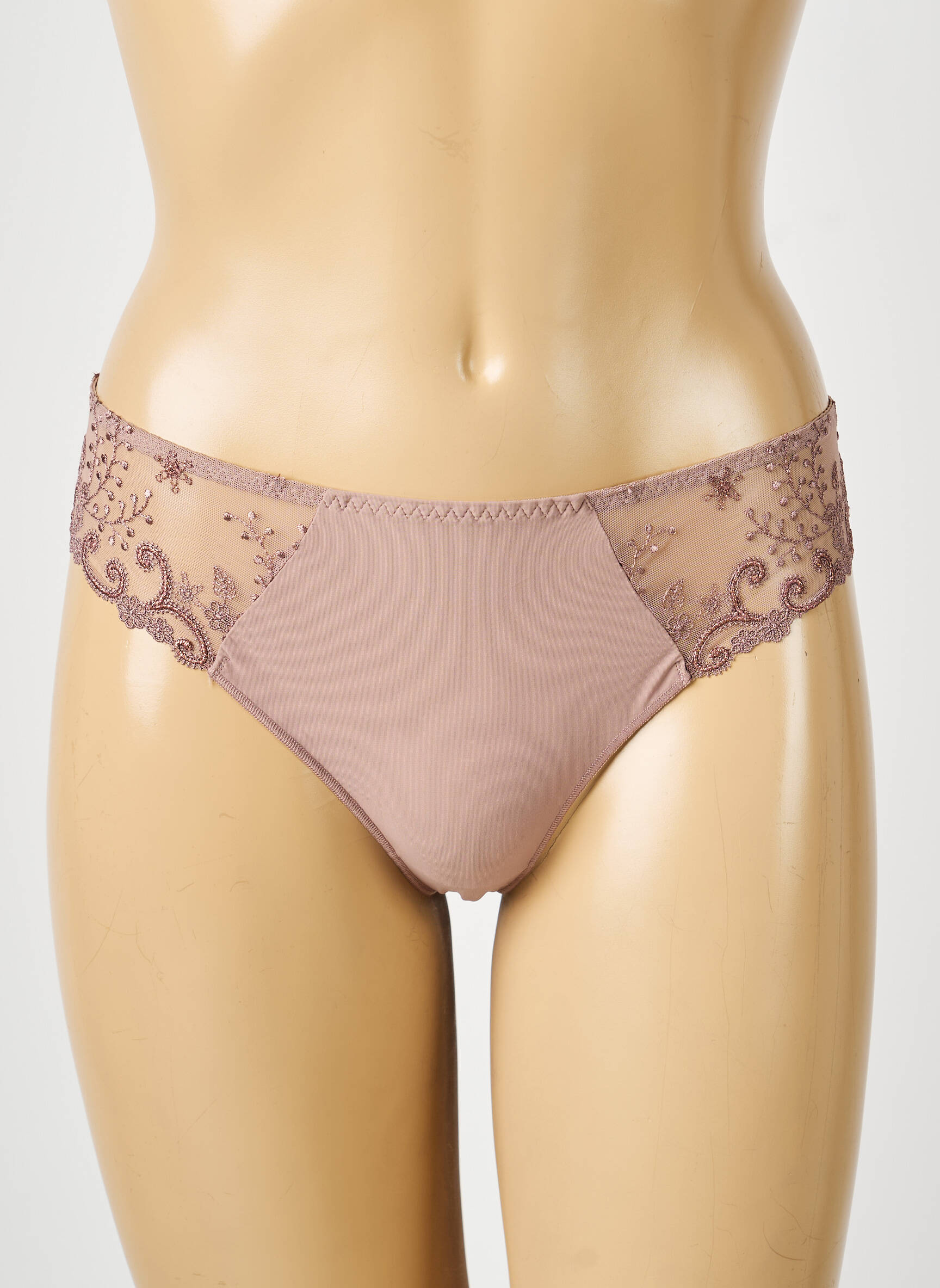 Tanga satino efektas rudas SIMONE PERELE moteris