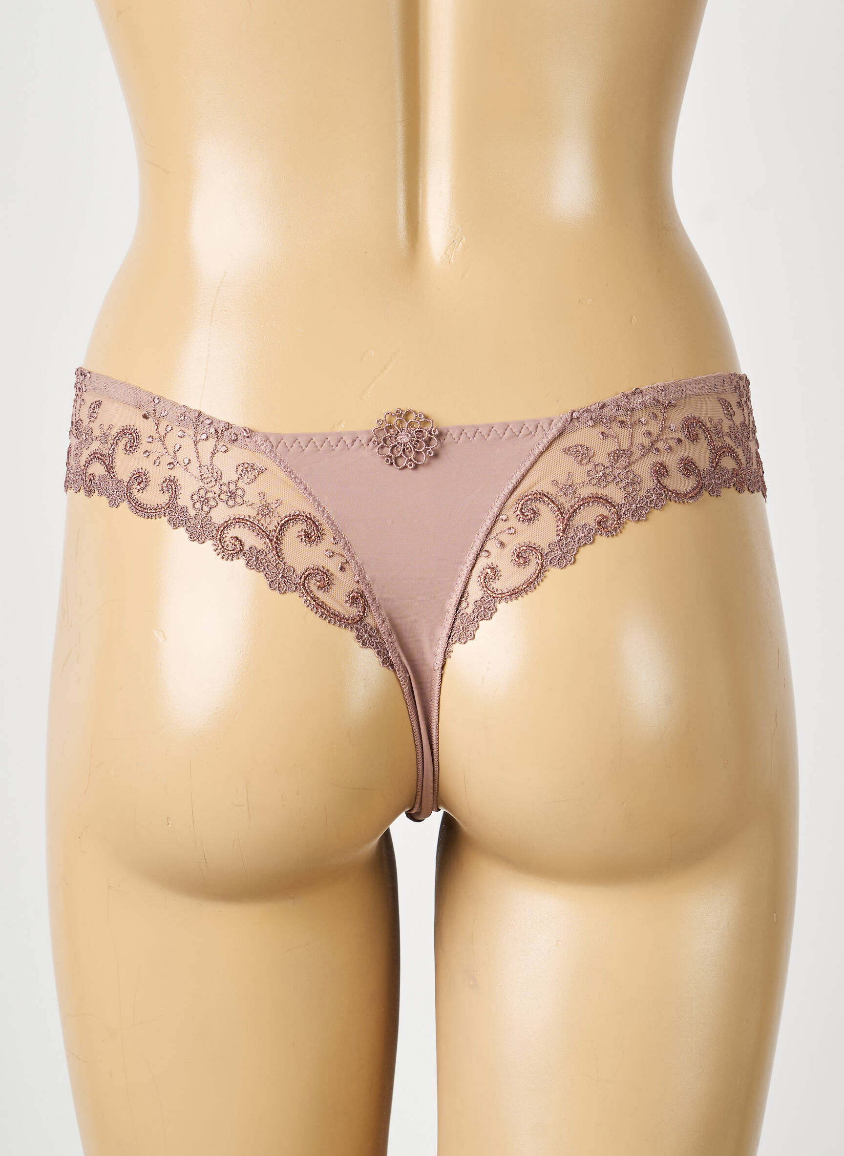Tanga satino efektas rudas SIMONE PERELE moteris