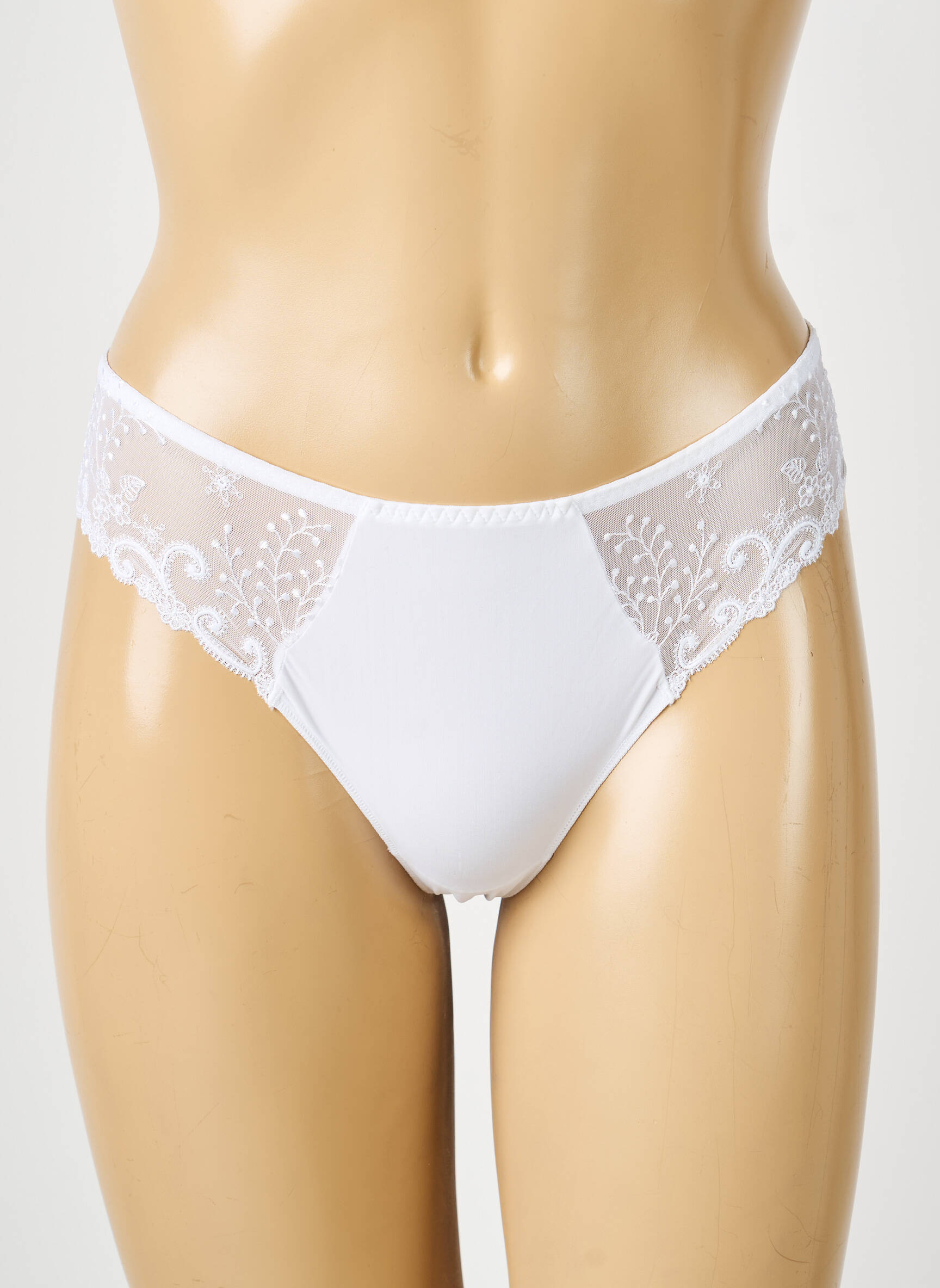Tanga satino efektas baltas SIMONE PERELE moteris