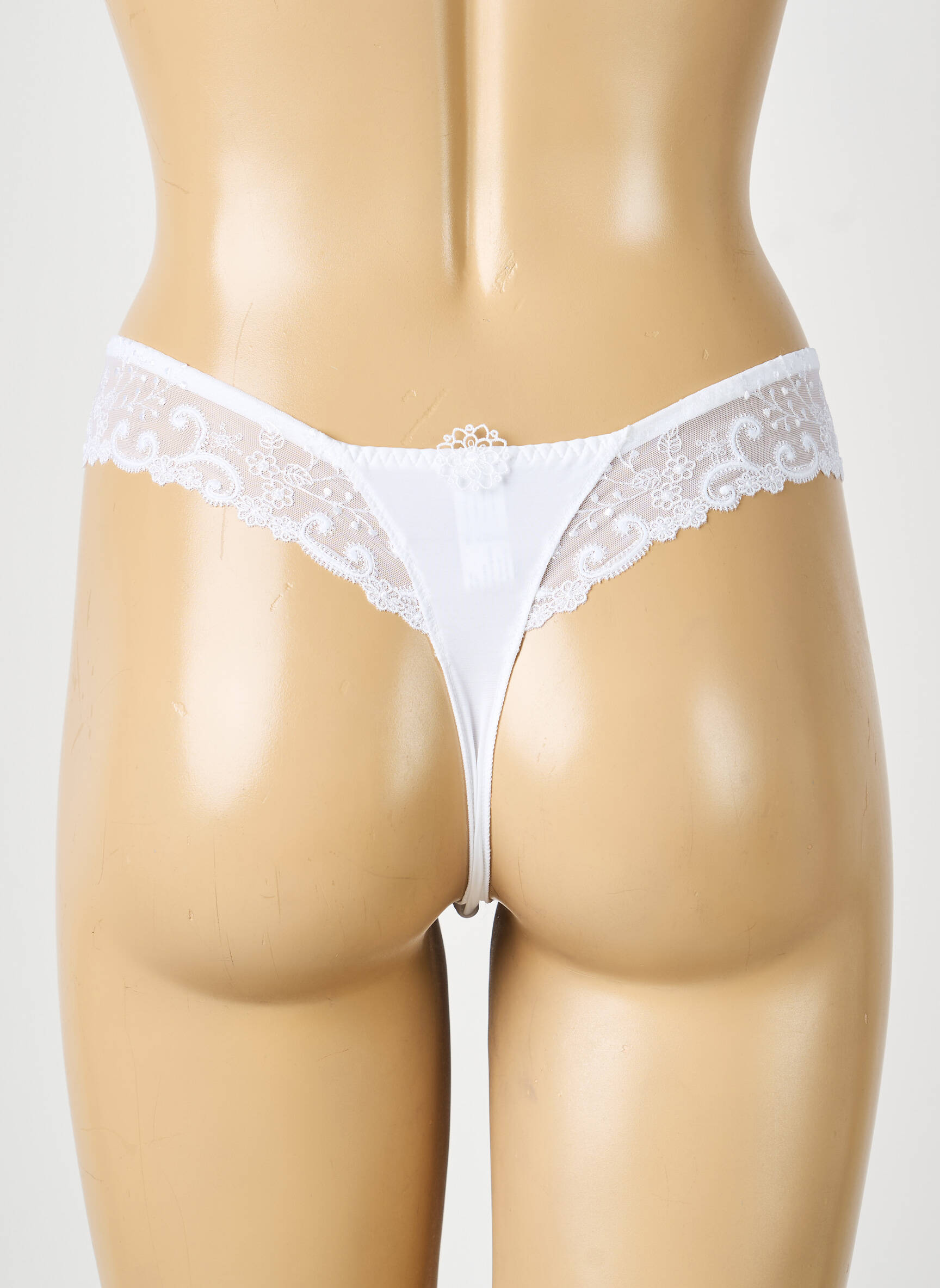 Tanga satino efektas baltas SIMONE PERELE moteris