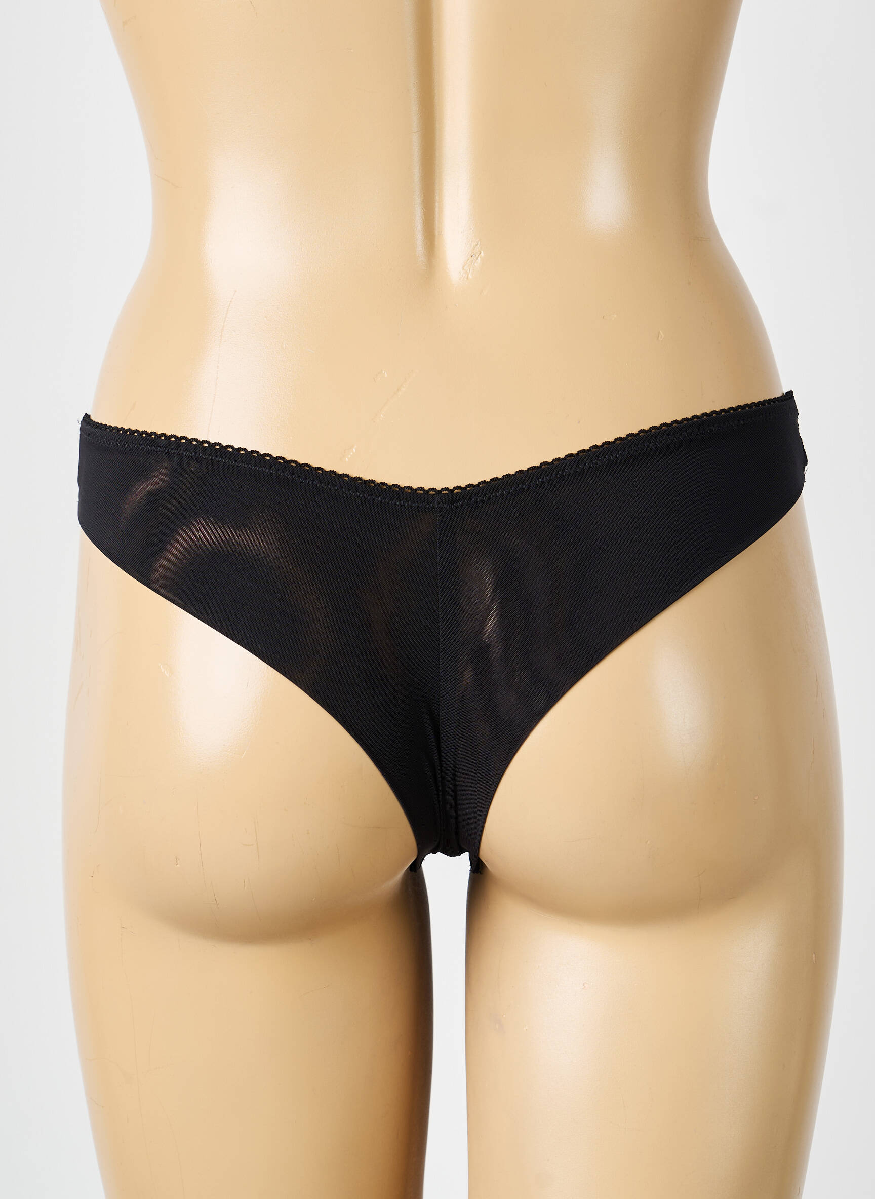 Tanga satino efektas juodas SIMONE PERELE moteris