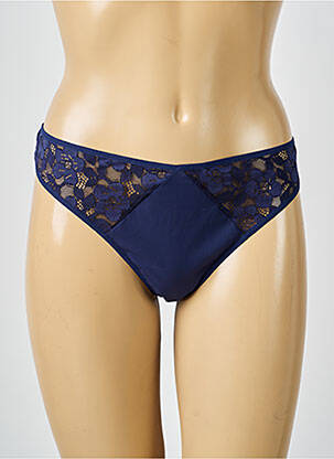 Tanga satino audinys mėlyna SIMONE PERELE moteris