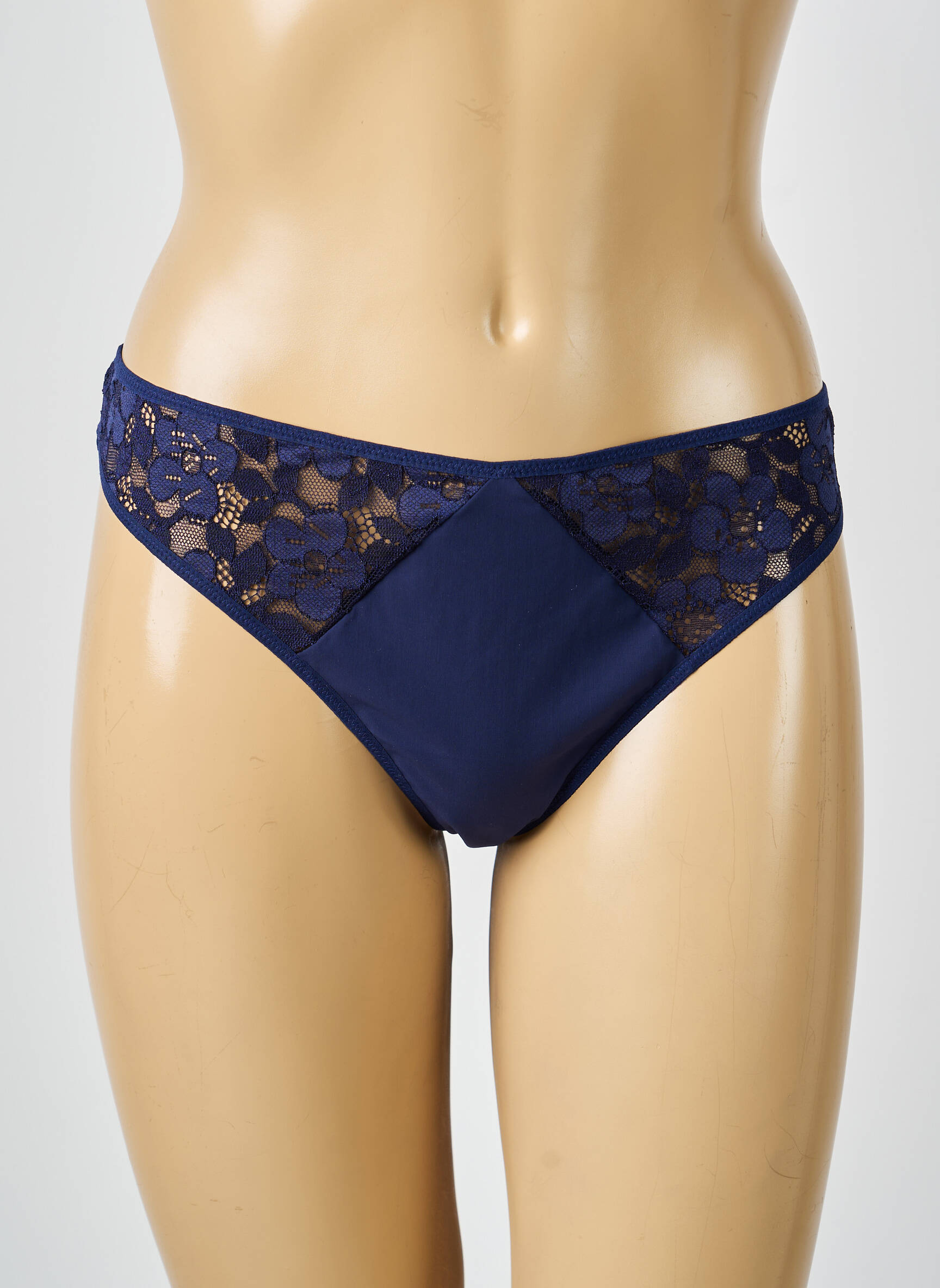 Tanga satino audinys mėlyna SIMONE PERELE moteris