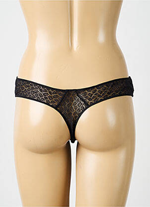 Tanga satino audinys juodas IMPLICITE moteris
