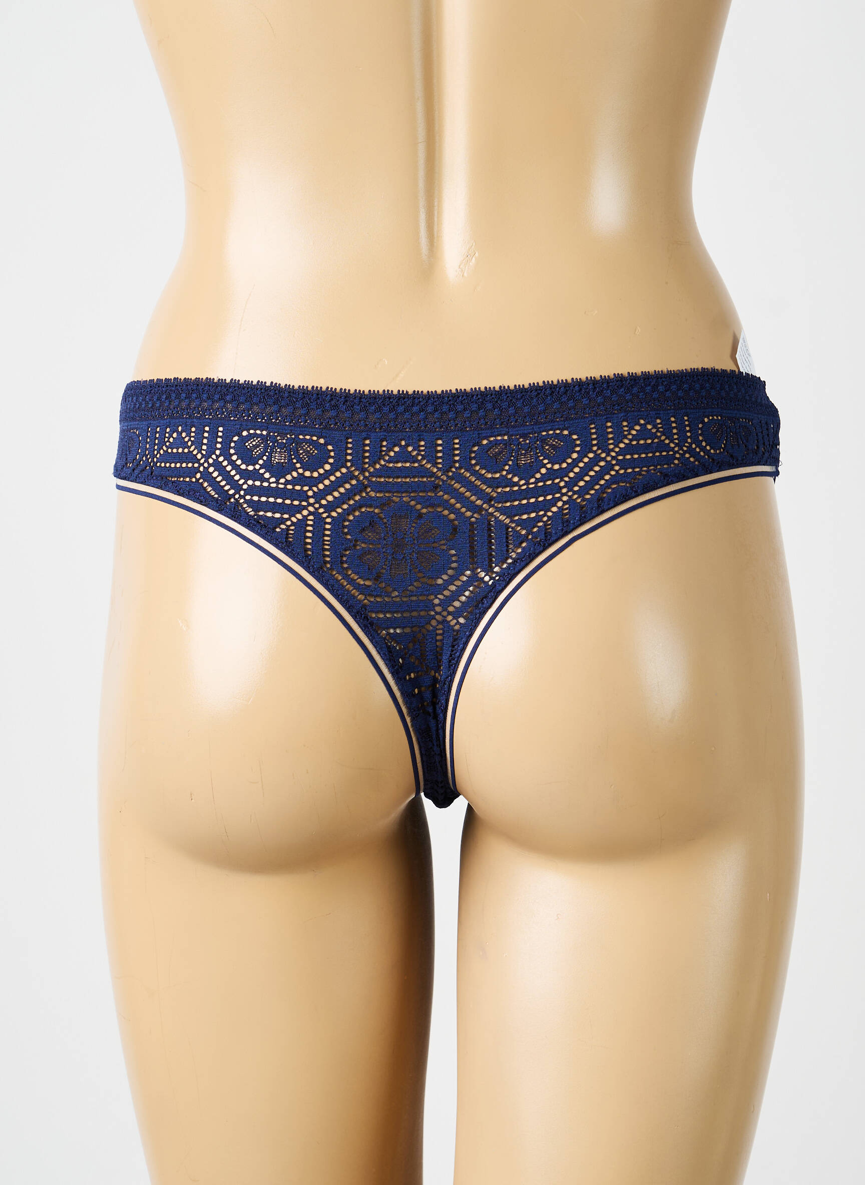 Tanga satino efektas mėlyna SIMONE PERELE moteris