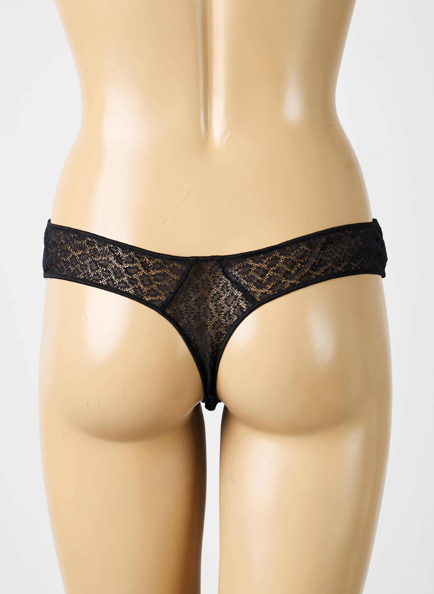 Tanga satino audinys juodas IMPLICITE moteris
