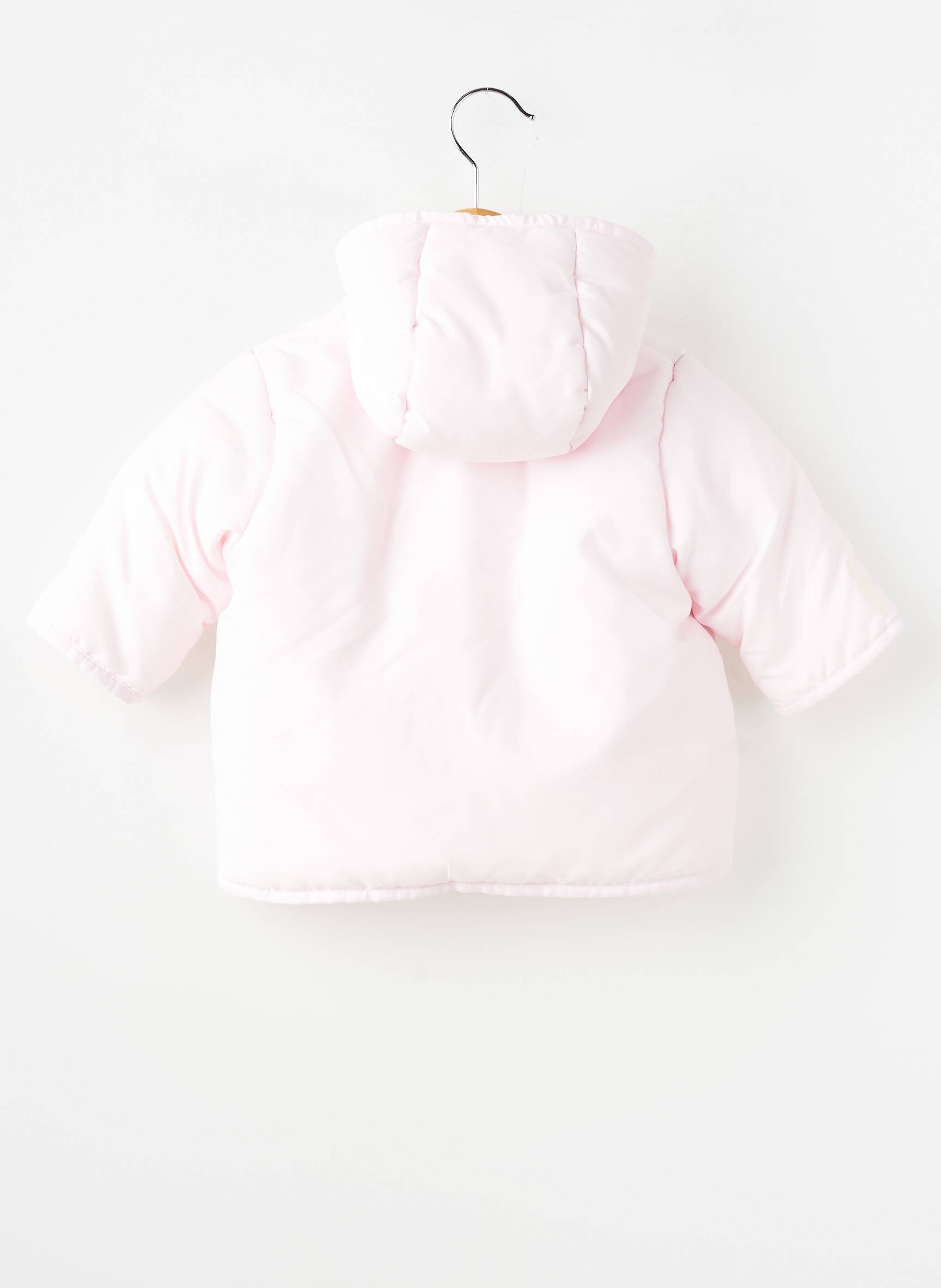Pūkinė striukė kišenės su gobtuvu rožinė PETIT BATEAU mergina