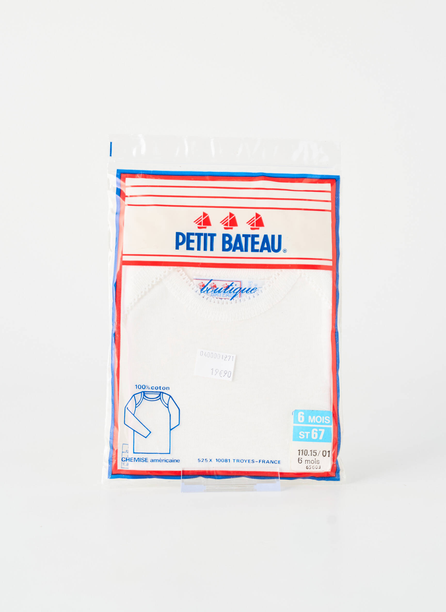 T-marškinys tamprumas ilgos rankovės baltas PETIT BATEAU mergina