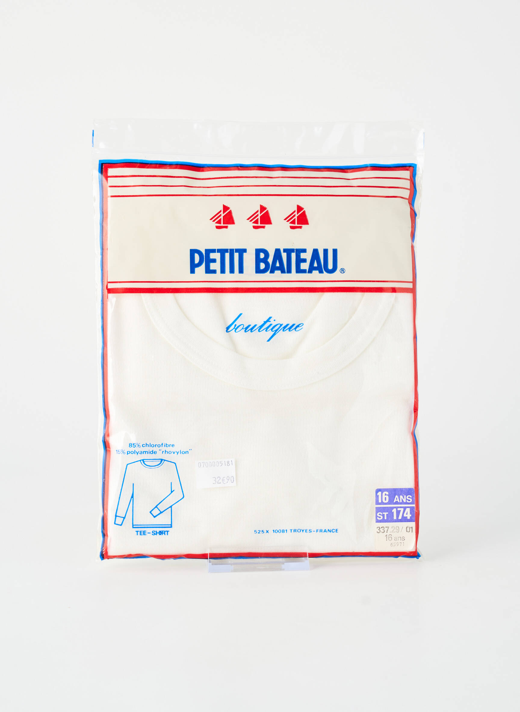 T-marškinys ilgos rankovės ilgos rankovės baltas PETIT BATEAU berniukas