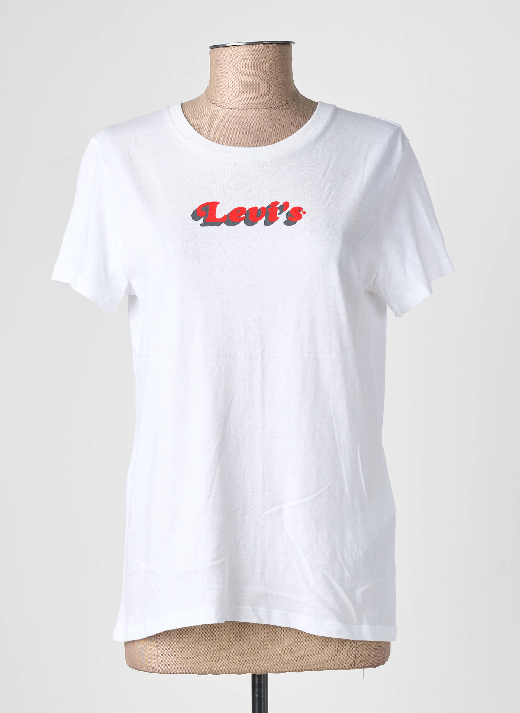 T-marškinys floqué serigrafija trumpas rankovės baltas LEVI'S moteris
