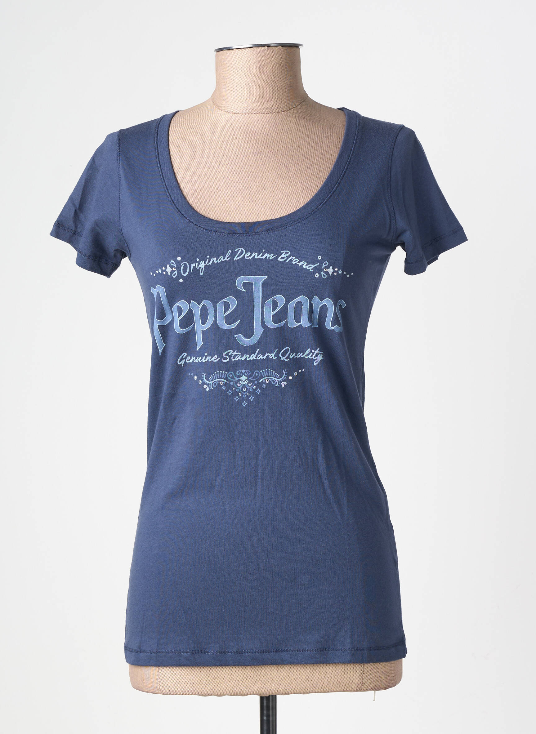 T-marškinys fantazijos raštas trumpas rankovės mėlyna PEPE JEANS moteris