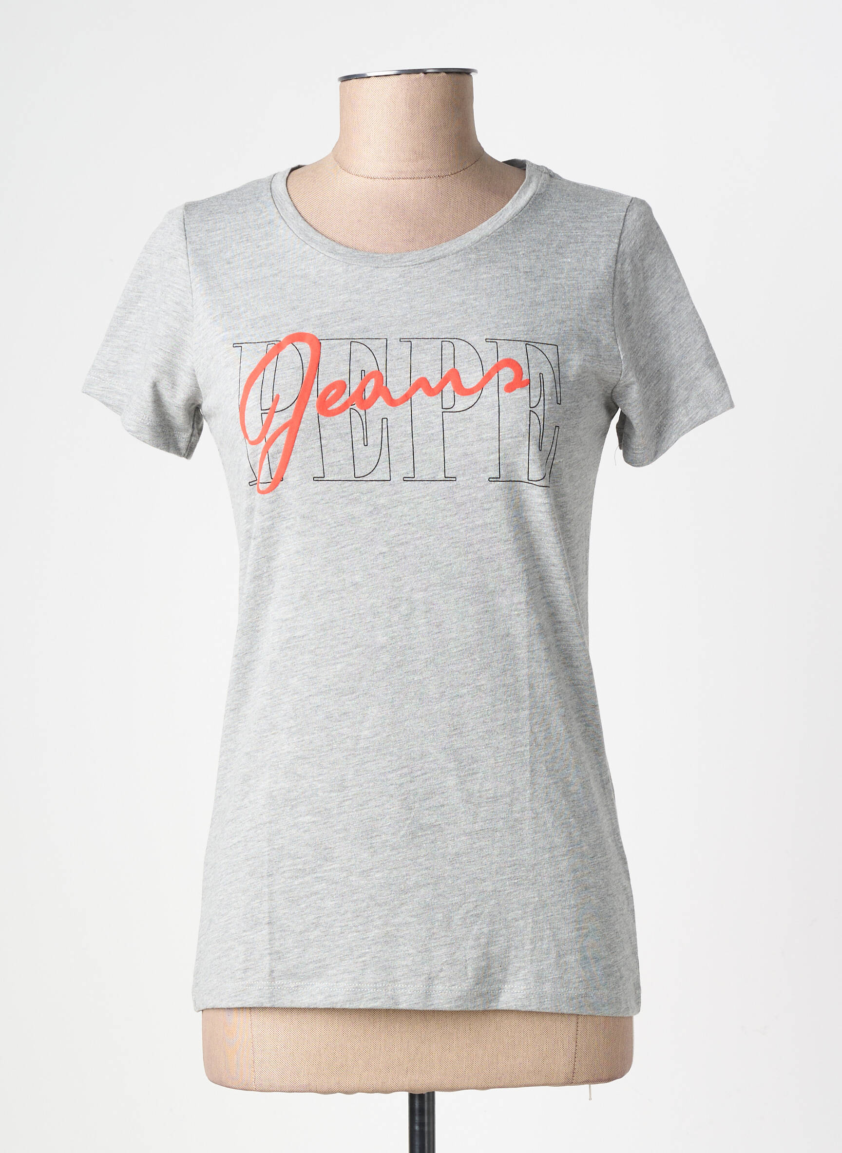 T-marškinys floqué serigrafija trumpas rankovės pilka PEPE JEANS moteris