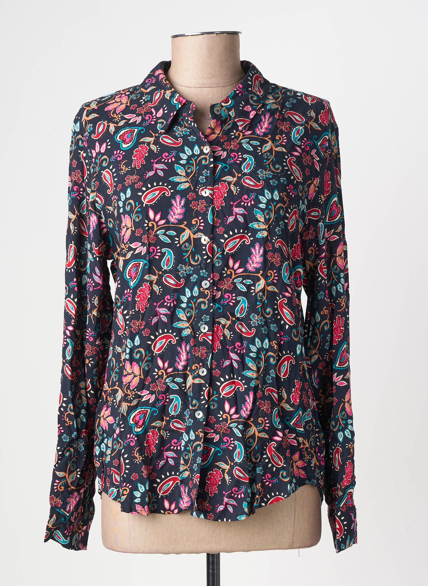 Moteriškas marškinys centrinė iškirptė ilgos rankovės juodas ESPRIT DE LA MER moteris
