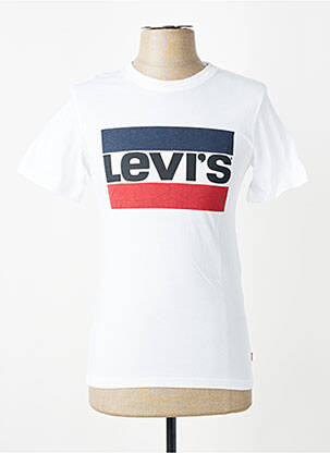 T-marškinys centrinė iškirptė trumpas rankovės baltas LEVI'S vyras