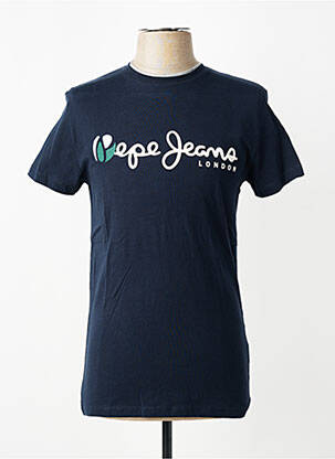 T-marškinys centrinė iškirptė trumpas rankovės mėlyna PEPE JEANS vyras