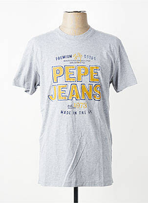 T-marškinys tiesi kirpimas trumpas rankovės pilka PEPE JEANS vyras