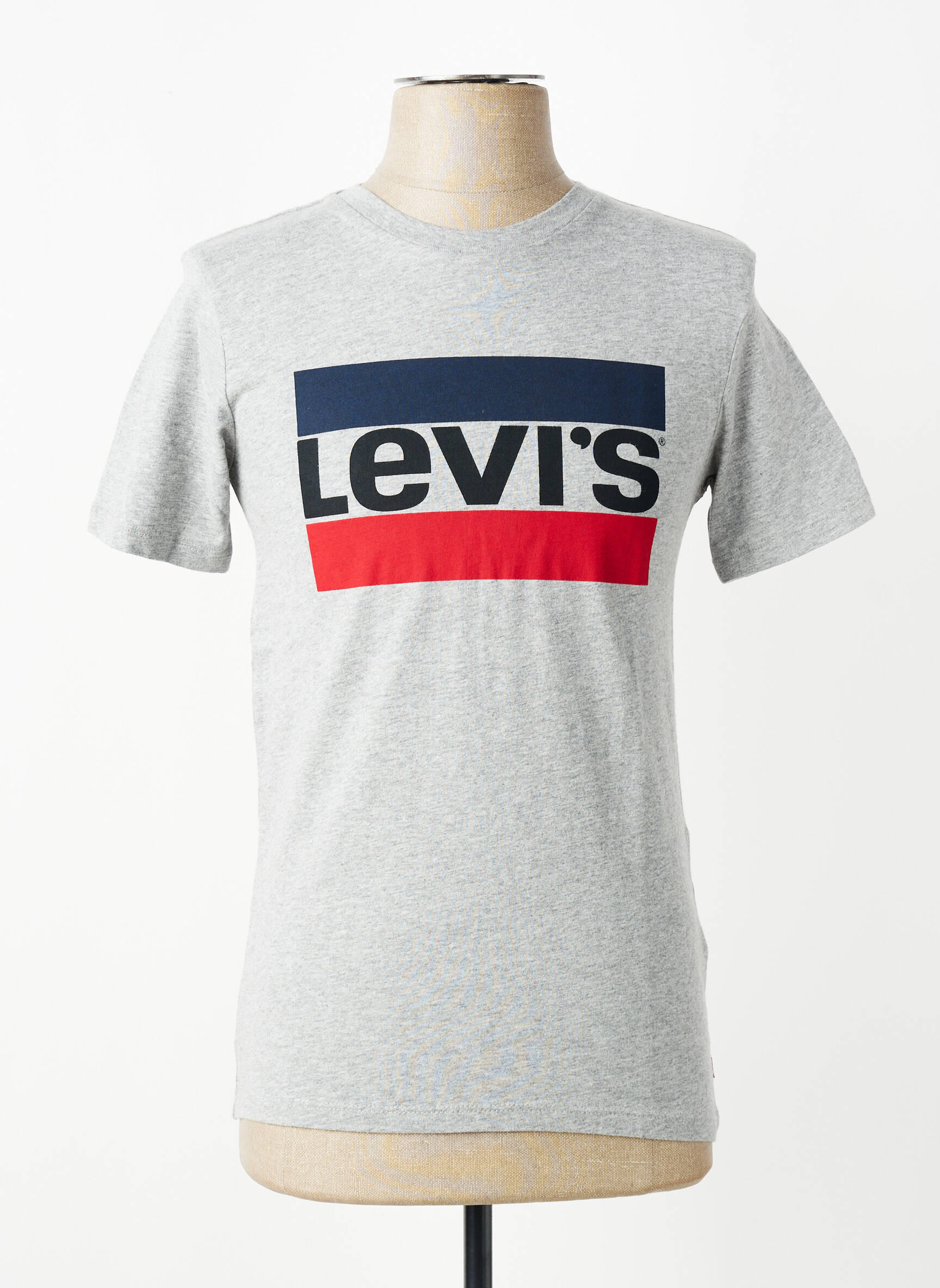T-marškinys centrinė iškirptė trumpas rankovės pilka LEVI'S vyras