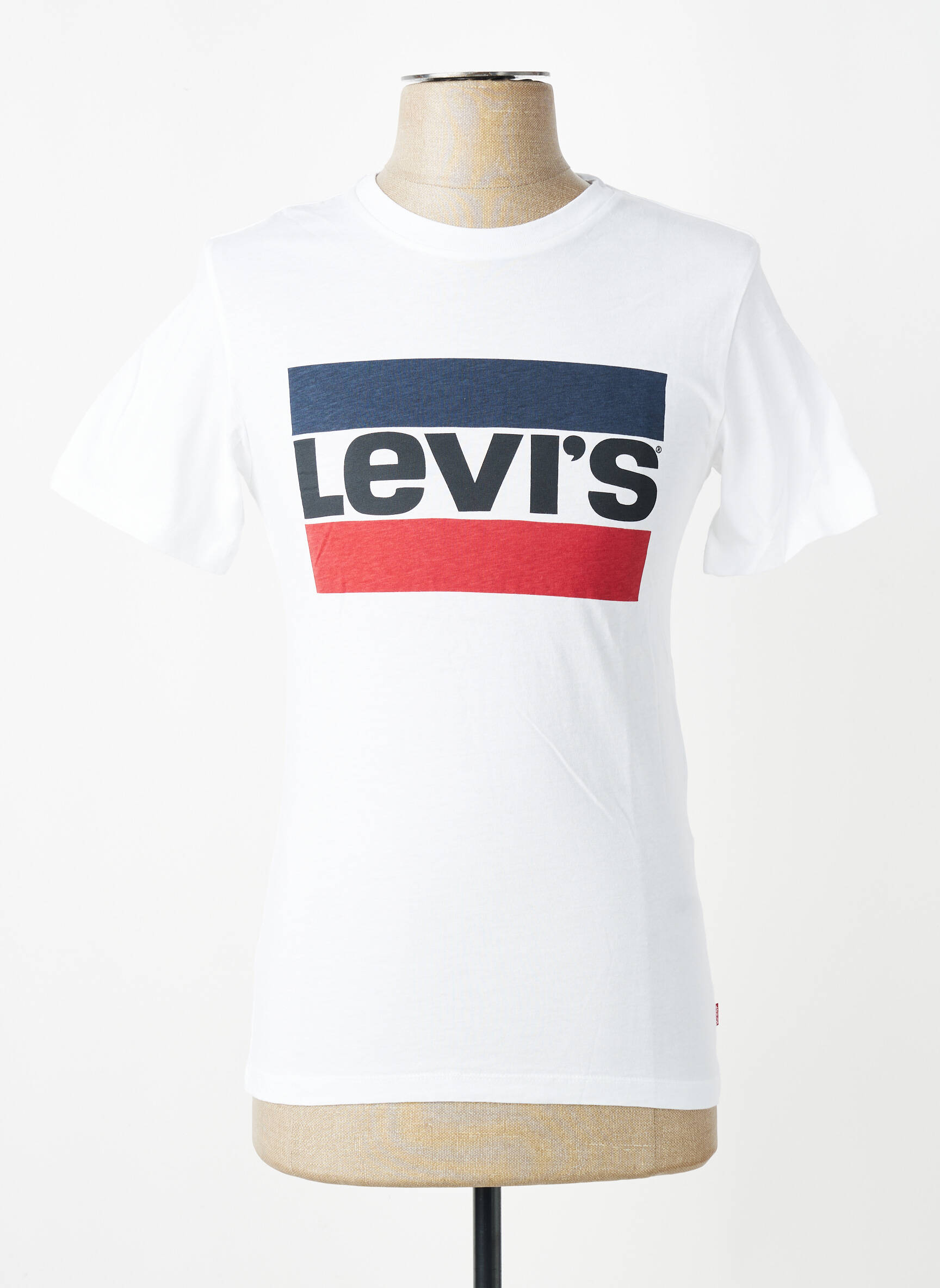 T-marškinys centrinė iškirptė trumpas rankovės baltas LEVI'S vyras