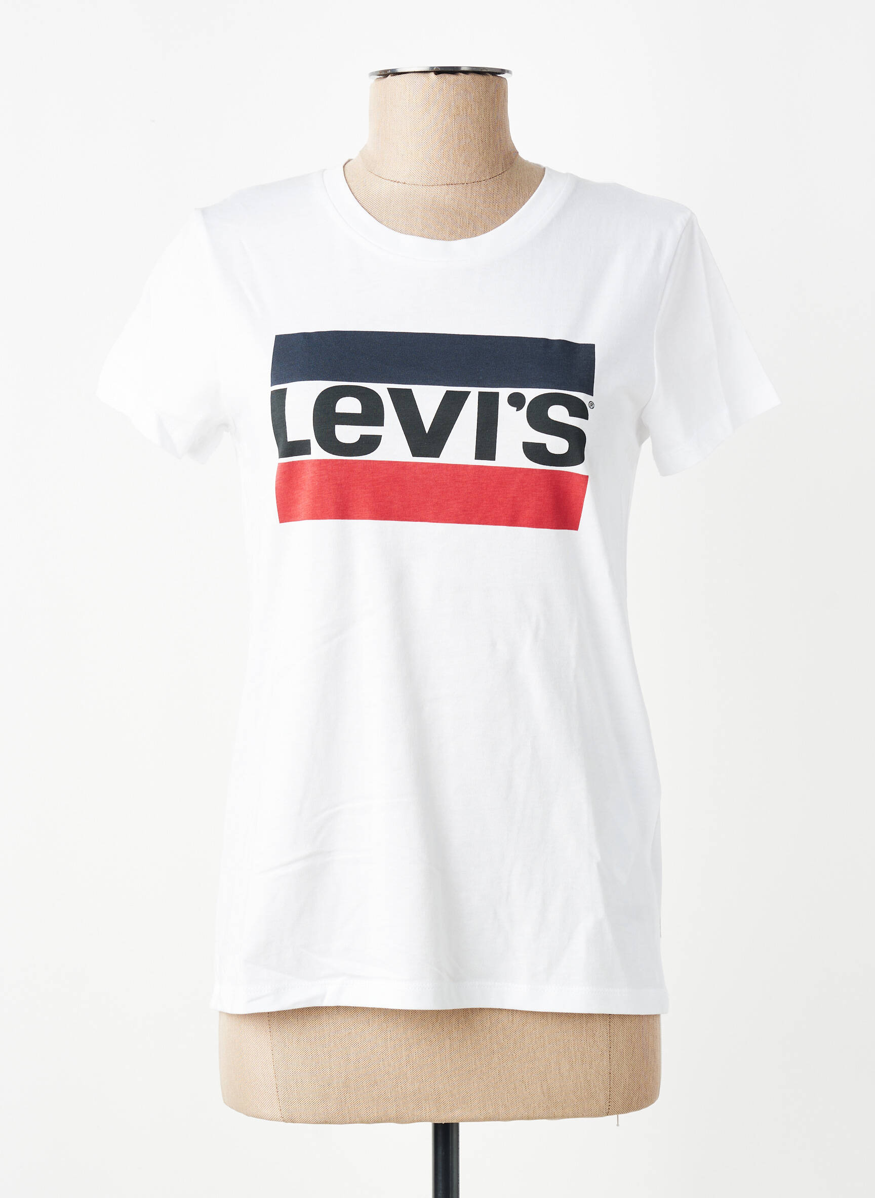 T-marškinys floqué serigrafija trumpas rankovės baltas LEVI'S moteris