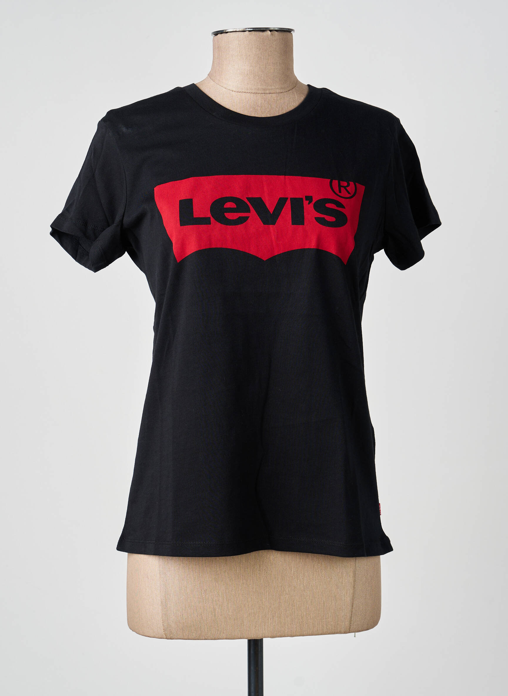 T-marškinys floqué serigrafija trumpas rankovės juodas LEVI'S moteris