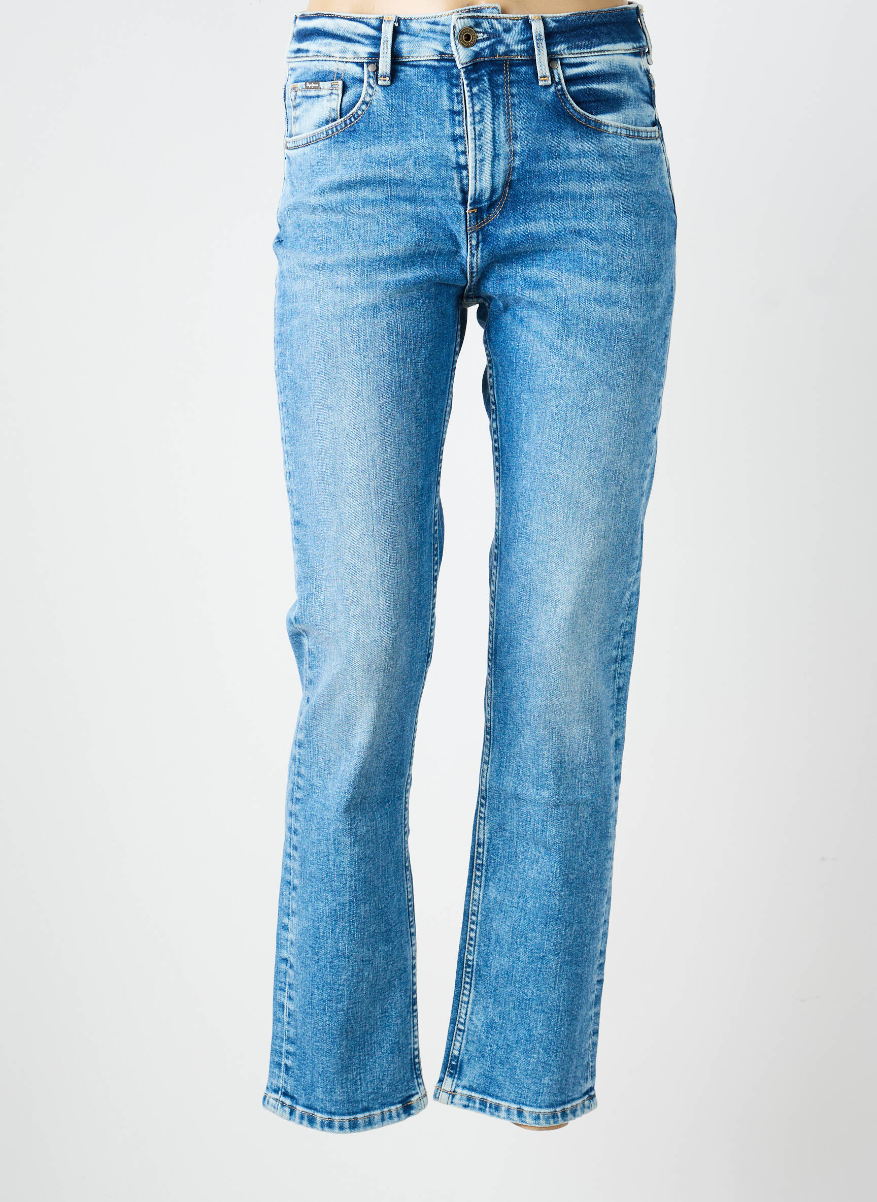 Tiesios kirpimo džinsai aukšta talija aukšta talija mėlyna PEPE JEANS moteris
