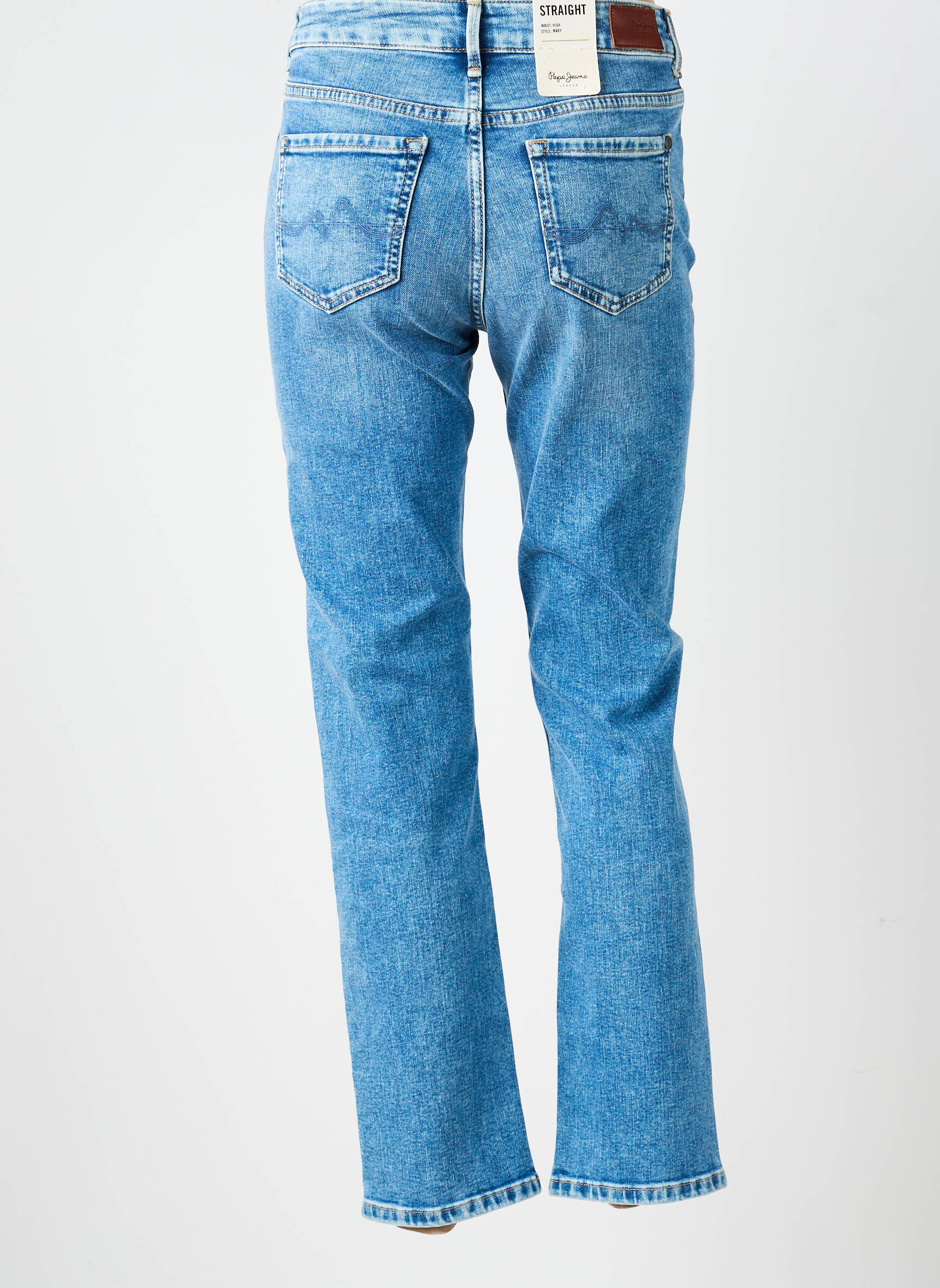 Tiesios kirpimo džinsai aukšta talija aukšta talija mėlyna PEPE JEANS moteris