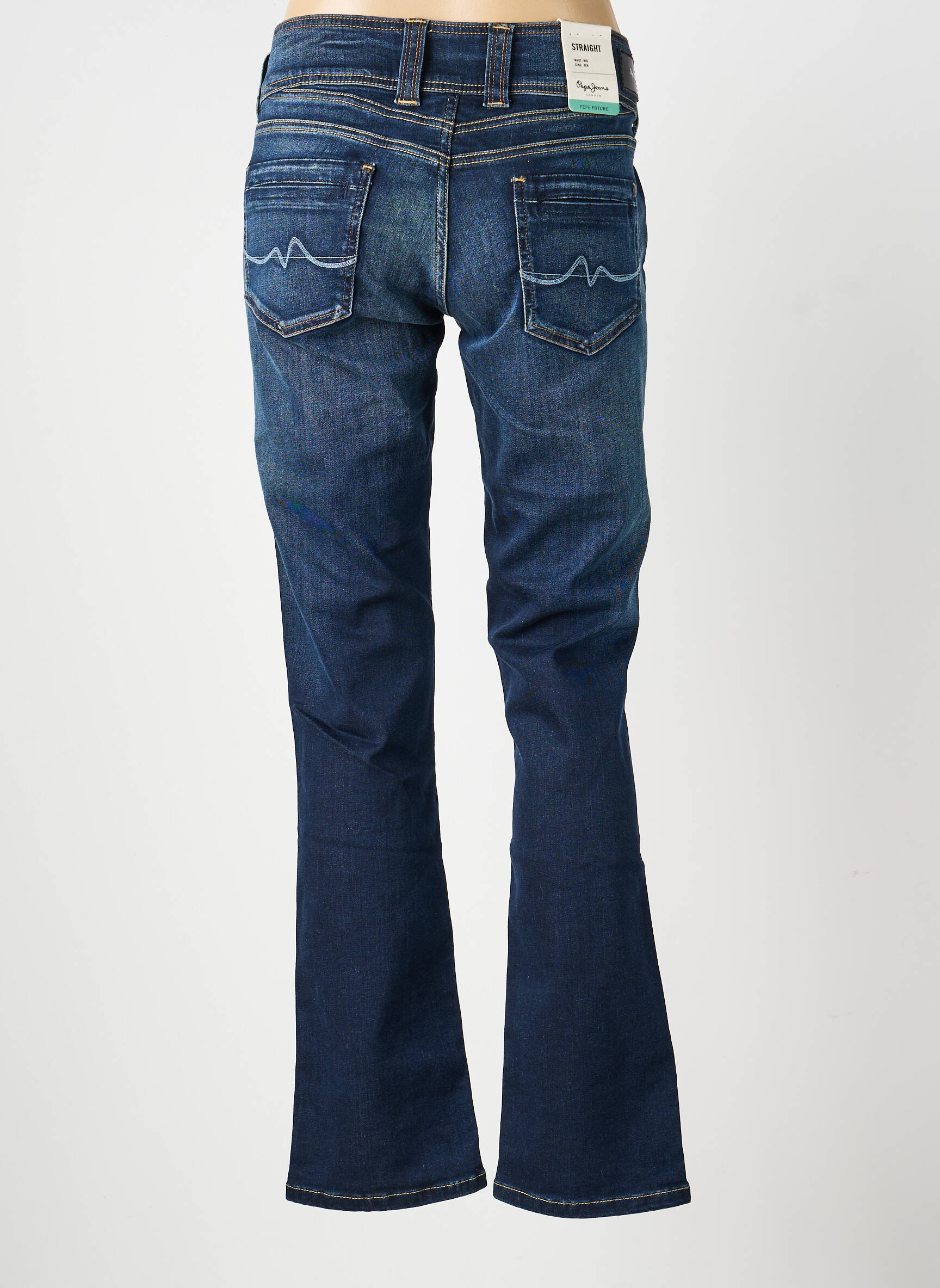 Tiesios kirpimo džinsai tamprumas maža dydžio mėlyna PEPE JEANS moteris