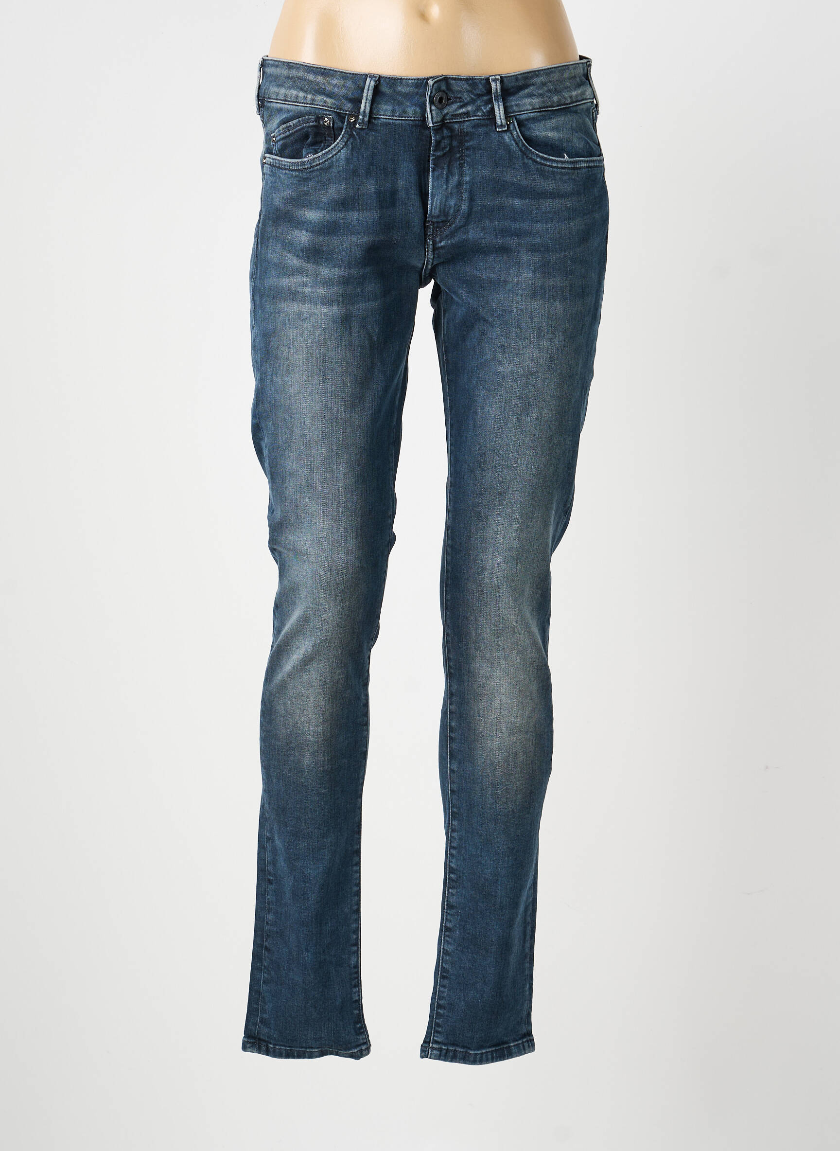 Lieknos džinsai maža dydžio maža dydžio pilka PEPE JEANS moteris