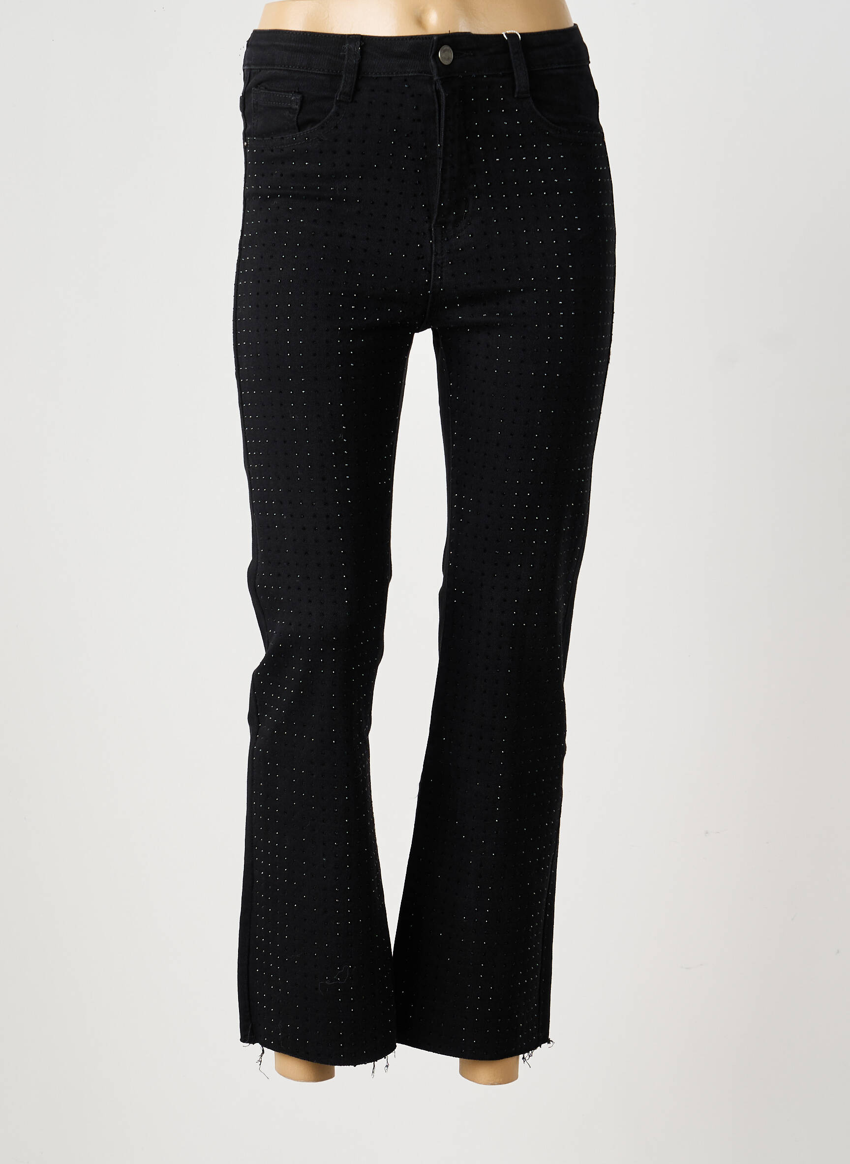 Bootcut džinsai aukšta talija aukšta talija juodas MISS BON moteris