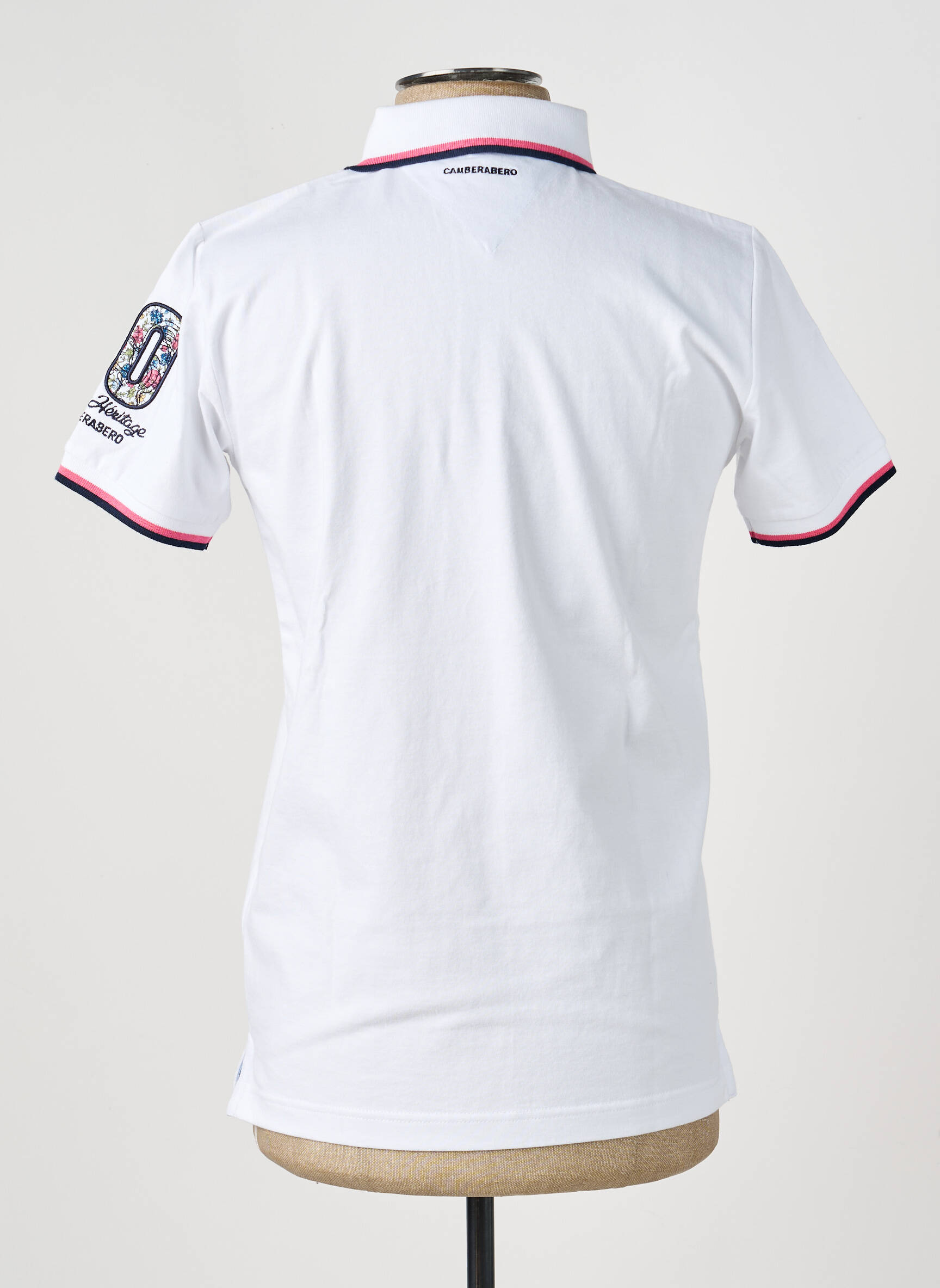 Polo jersey audinys trumpas rankovės baltas CAMBERABERO vyras