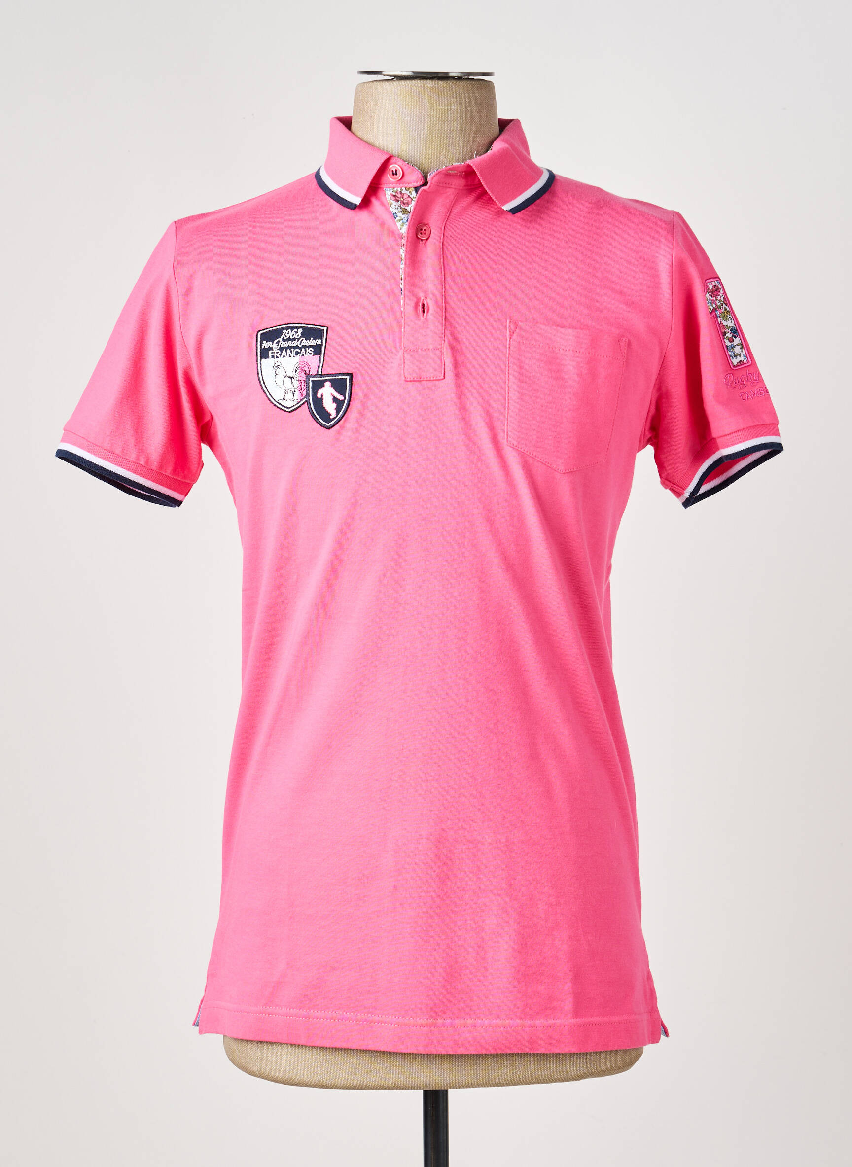 Polo jersey audinys trumpas rankovės rožinė CAMBERABERO vyras