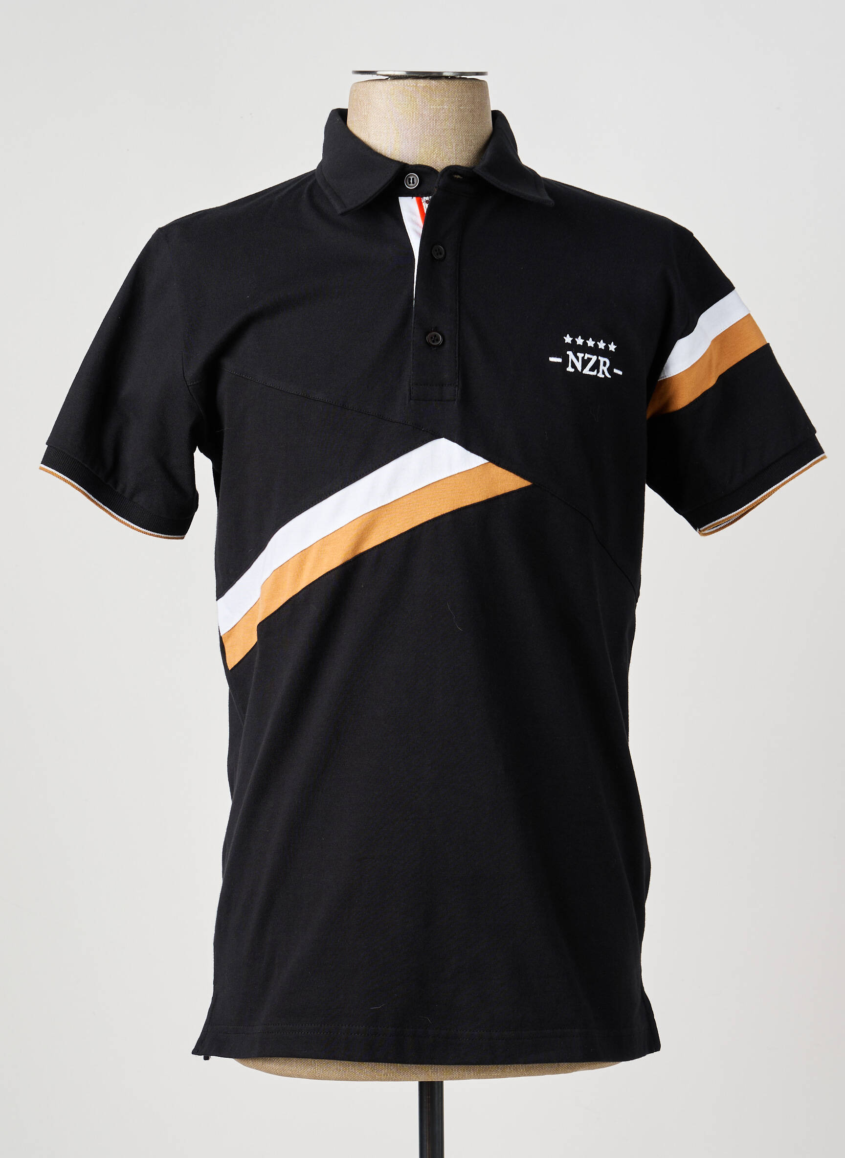 Polo jersey audinys trumpas rankovės juodas CAMBERABERO vyras