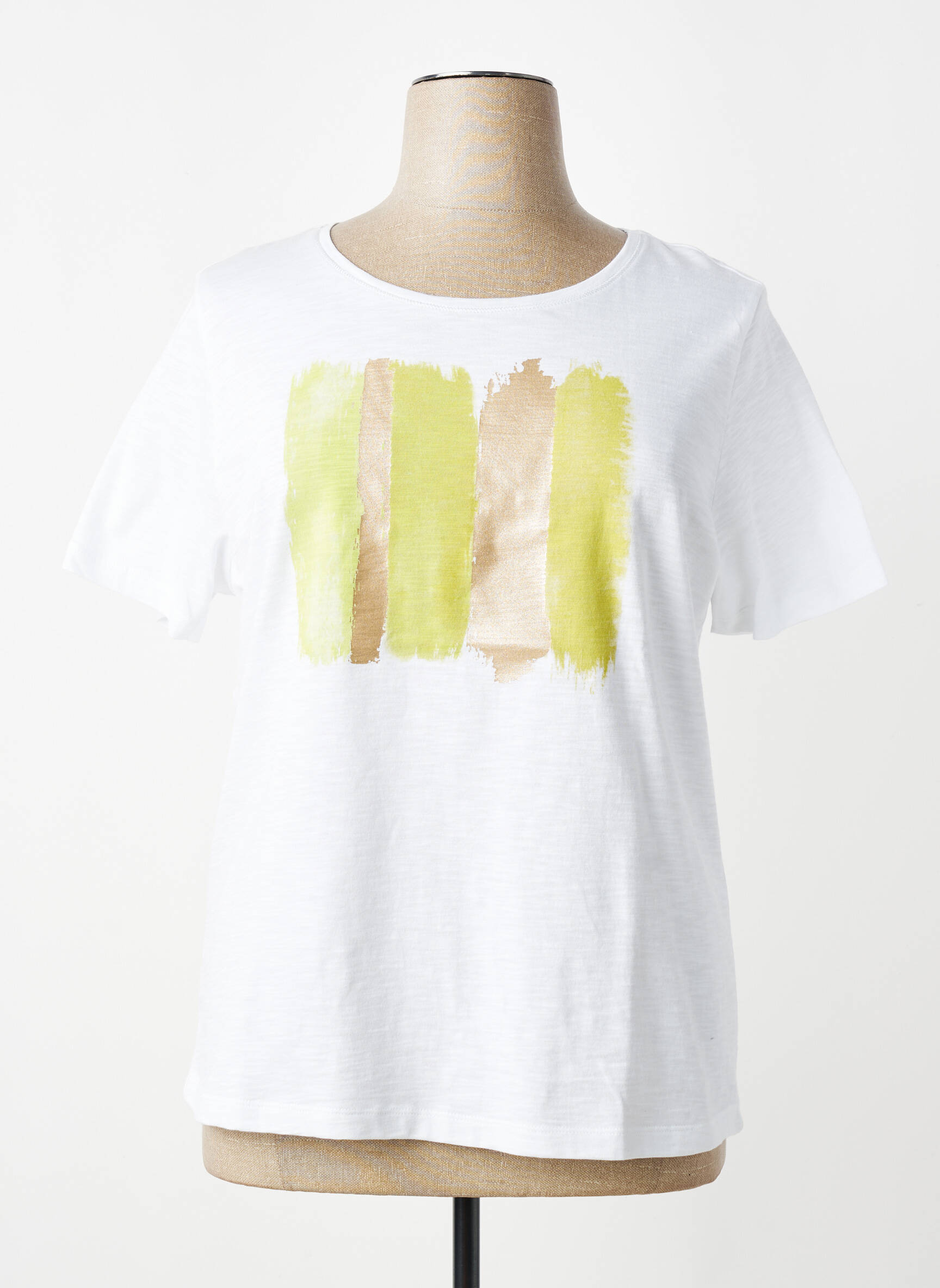 T-marškinys floqué serigrafija trumpas rankovės baltas SIGNE NATURE moteris