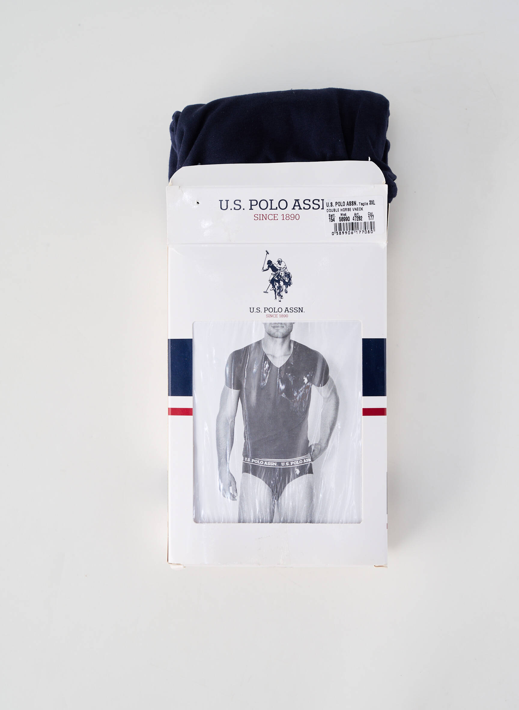 T-marškinys centrinė iškirptė trumpas rankovės juodas U.S. POLO ASSN vyras