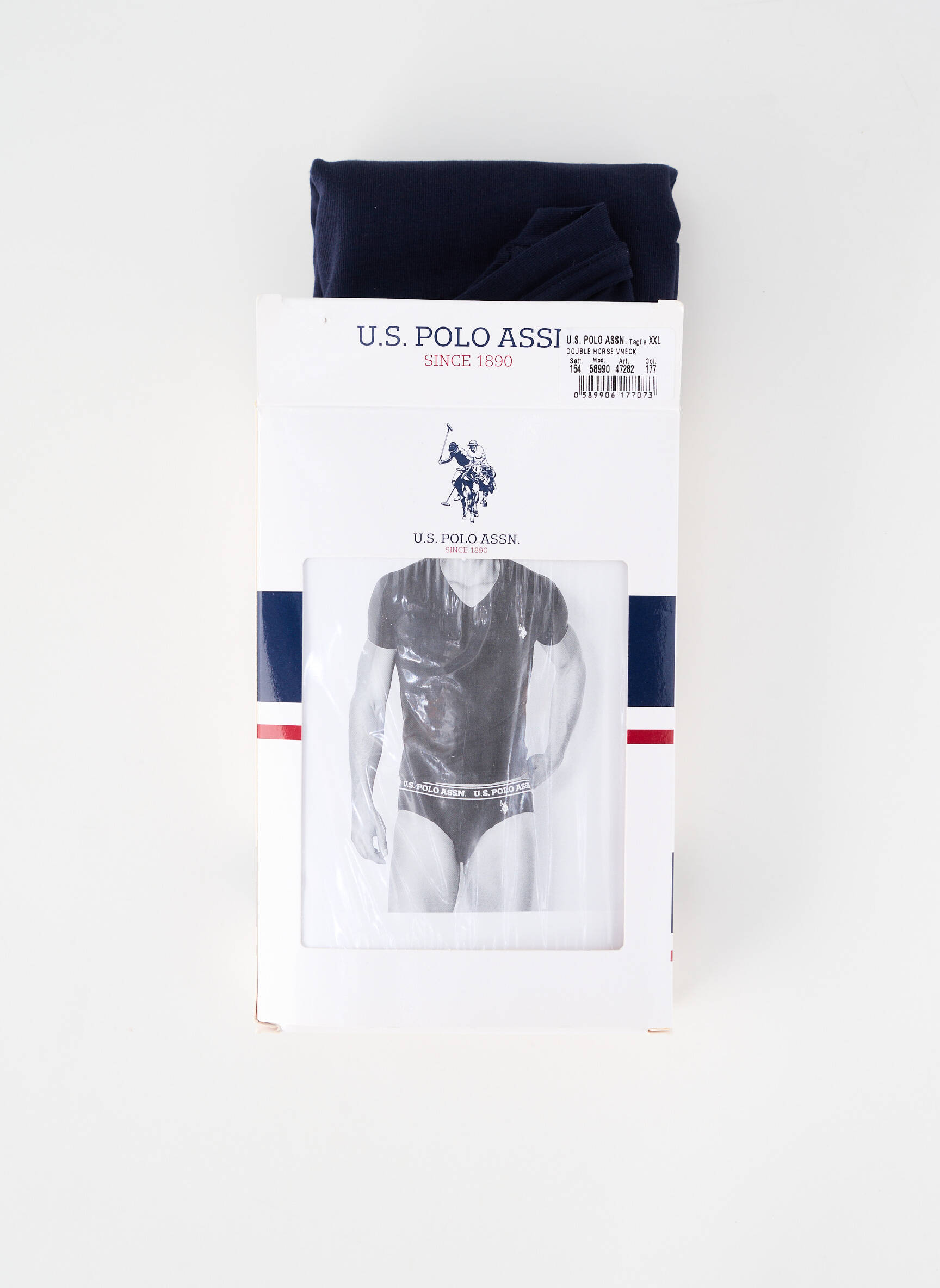 T-marškinys centrinė iškirptė trumpas rankovės mėlyna U.S. POLO ASSN vyras