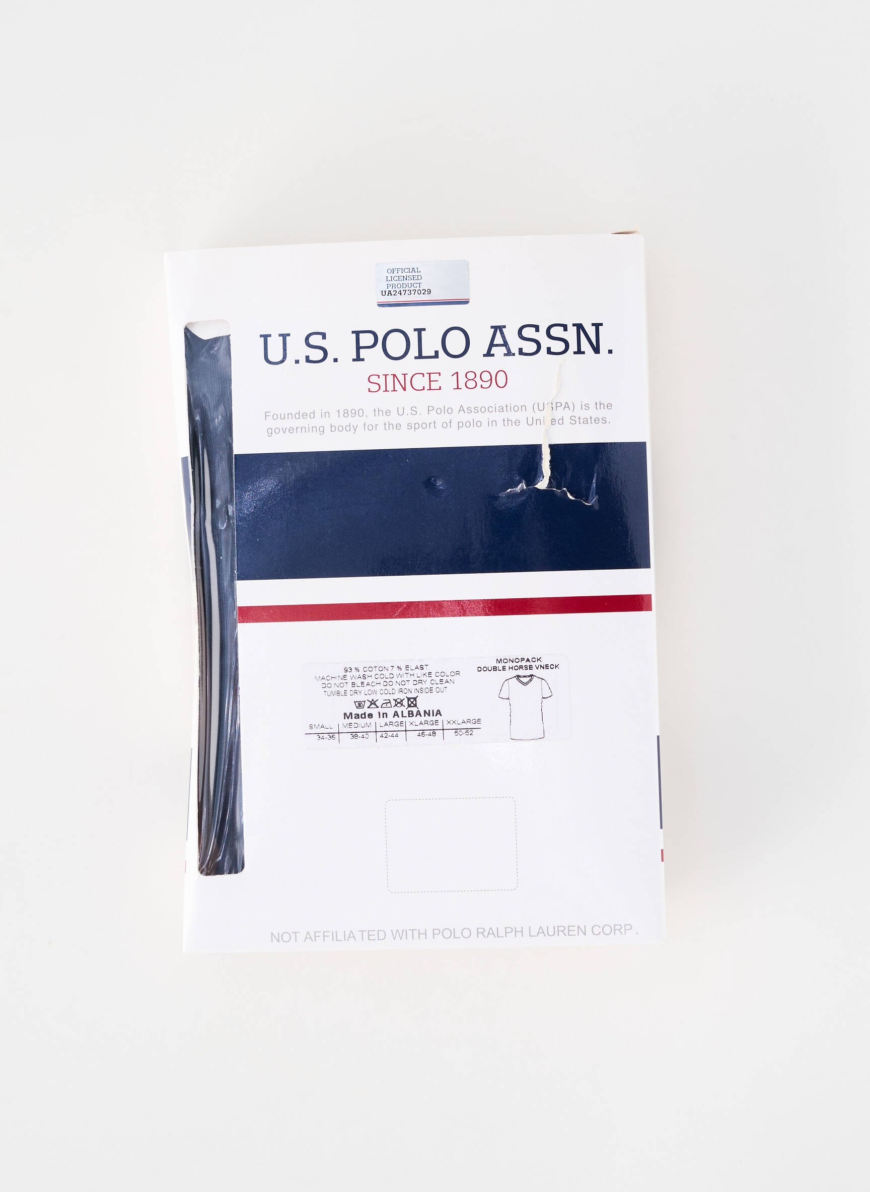 T-marškinys centrinė iškirptė trumpas rankovės mėlyna U.S. POLO ASSN vyras