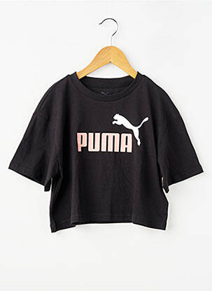 T-marškinys tamprumas trumpas rankovės juodas PUMA vaikas