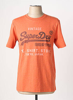 T-marškinys centrinė iškirptė trumpas rankovės oranžinė SUPERDRY vyras