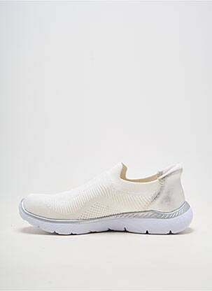 Slip-on batai apvalus mygtukas plokščias kulnas iki 3 cm baltas RIEKER moteris