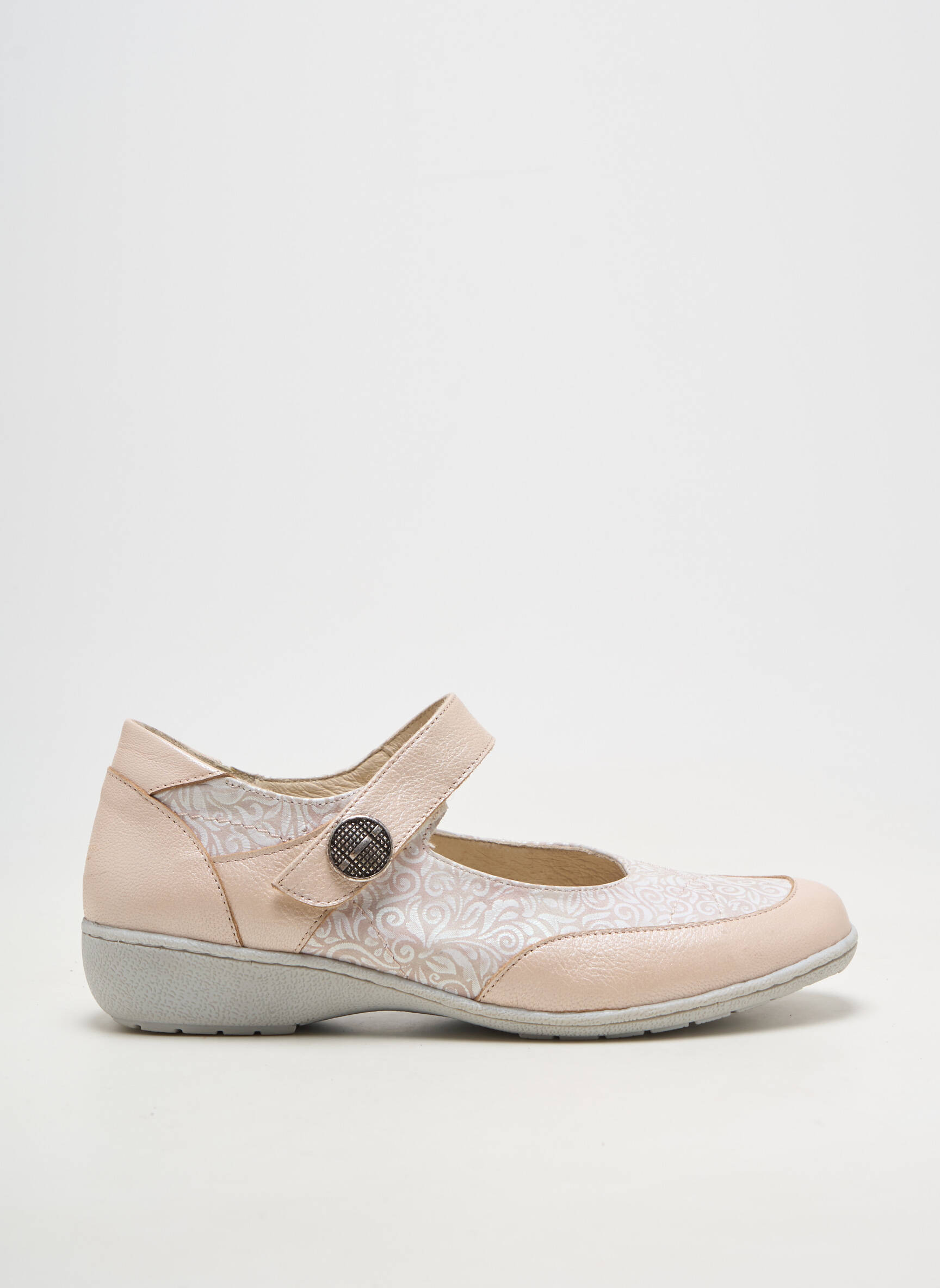 Balerinos velcro užsegimas plokščias kulnas iki 3 cm bežinis OTTILIA moteris