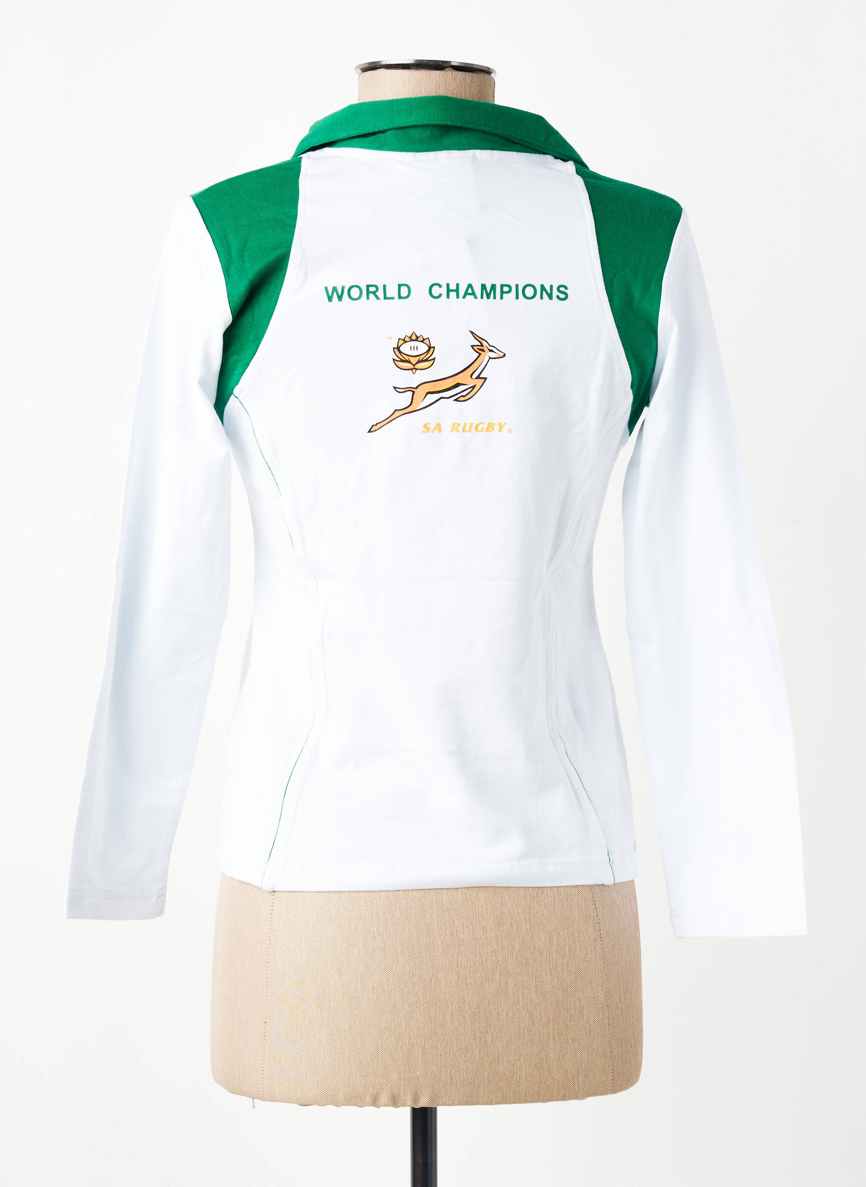 Polo ilgos rankovės ilgos rankovės baltas SA RUGBY moteris