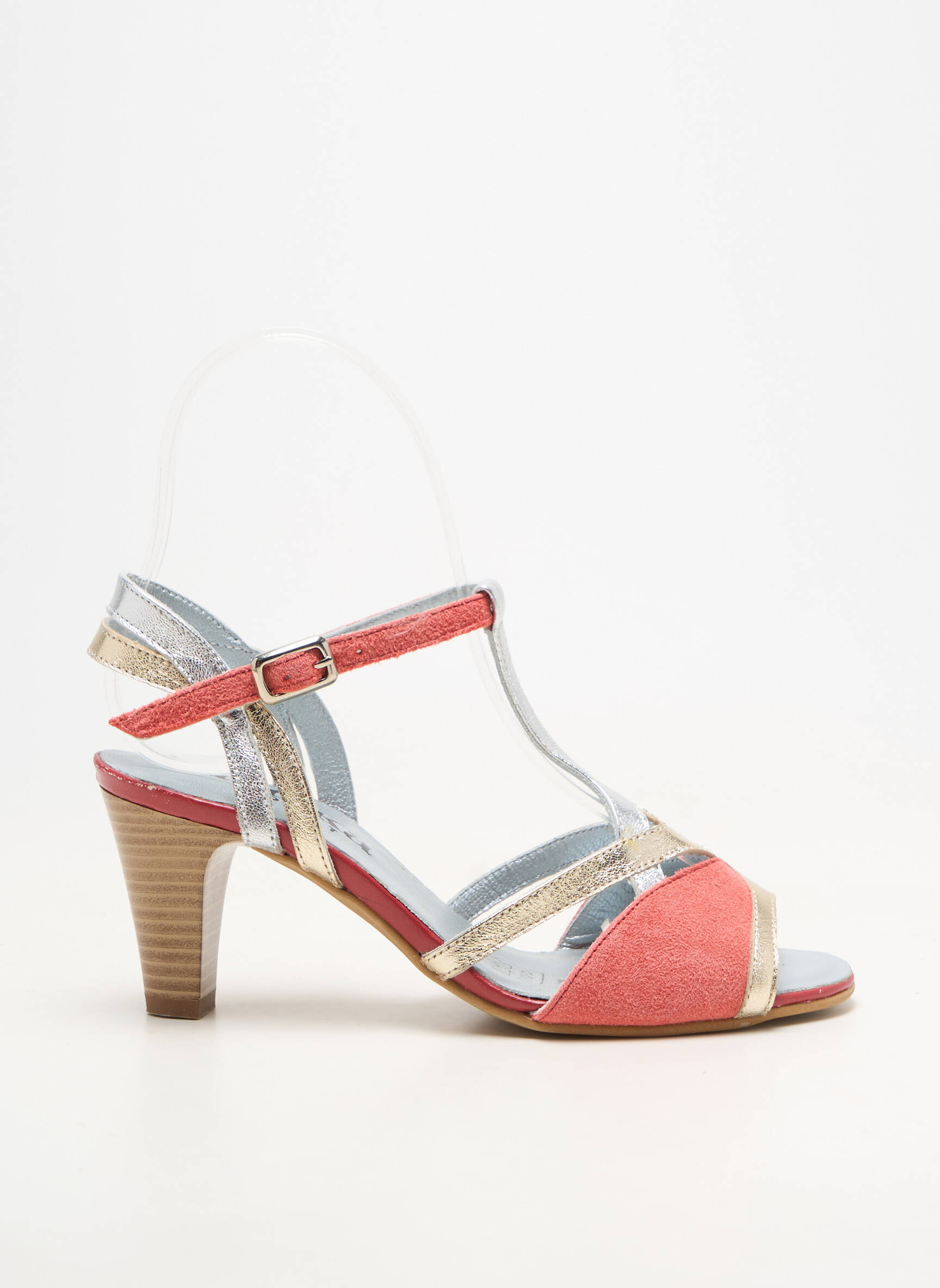 Sandalai/nu pėdos lygus medžiaga kulnas nuo 7 iki 9 cm oranžinė ARTIKA SOFT moteris