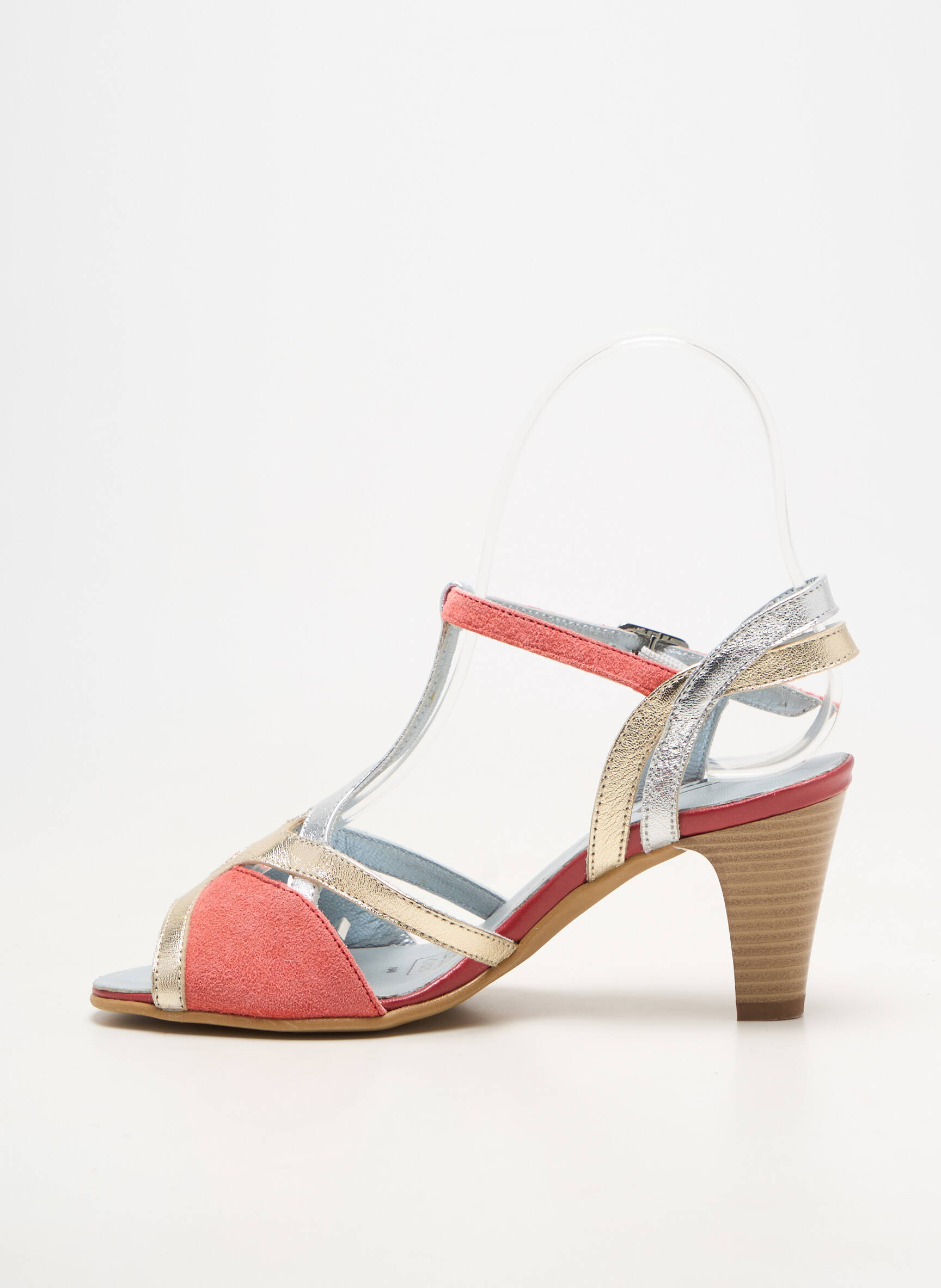 Sandalai/nu pėdos lygus medžiaga kulnas nuo 7 iki 9 cm oranžinė ARTIKA SOFT moteris