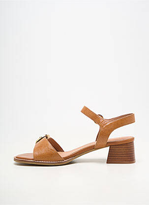 Sandalai/nu pėdos lygus medžiaga kulnas nuo 4 iki 6 cm rudas EMILIE KARSTON moteris